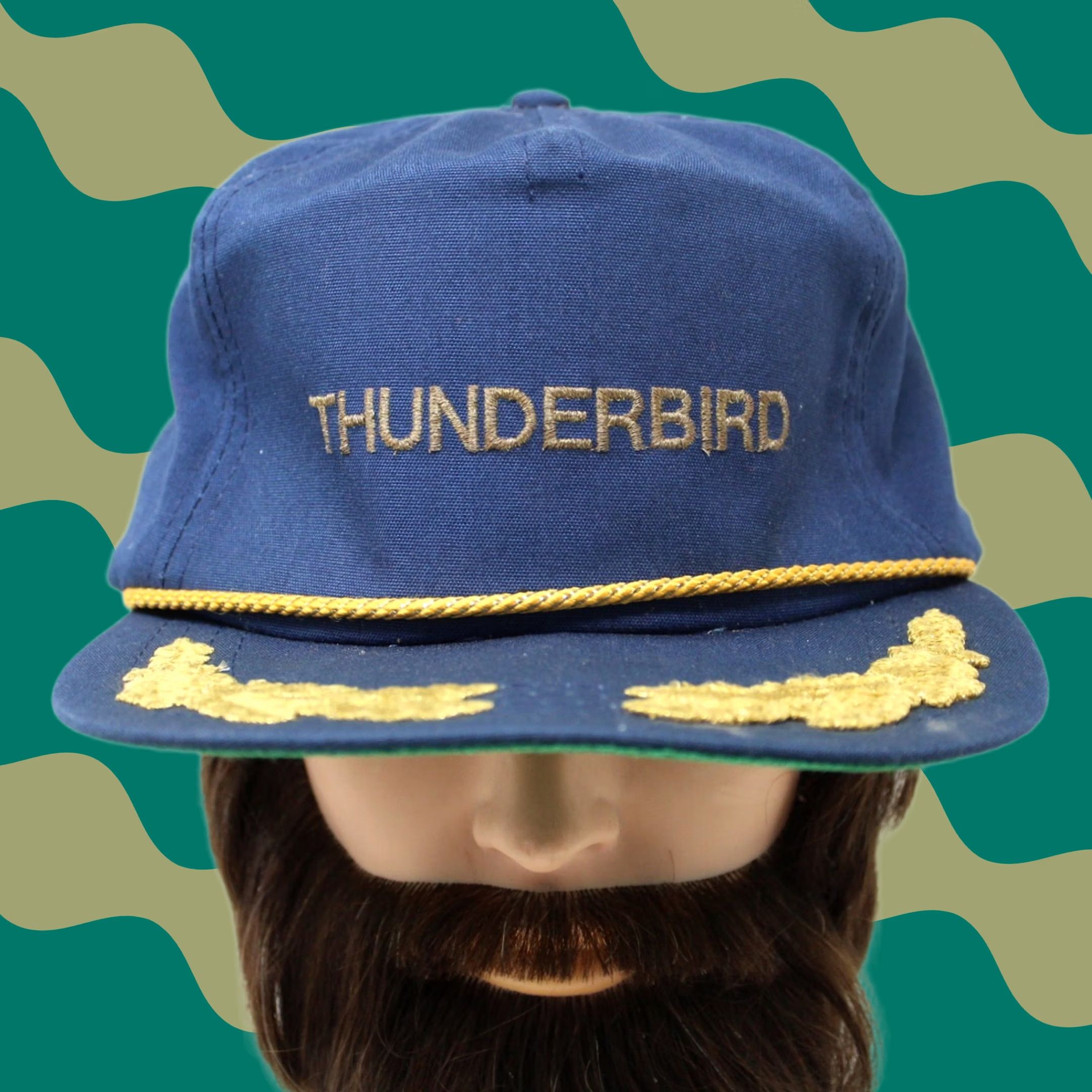 Vintage Vintage Derby Air Force Hat - Adult Blue Adjustable - Brand USAF - Cotton Knit - Good Condition - Next Day Shipping Size ONE SIZE - 1 Thumbnail