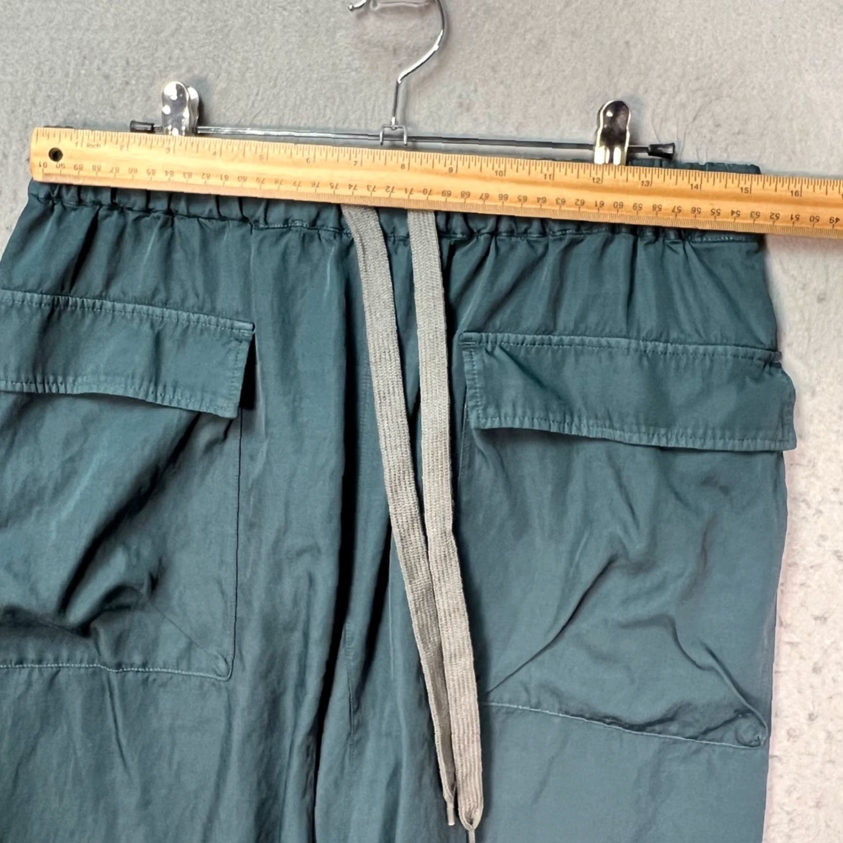 Altea Gustav Von Aschenbach Mens Cargo Shorts Teal Blue Size L Summer Cotton Rayon 9in Inseam Flat Front Regular Vintage No Size US 33 - 6 Thumbnail