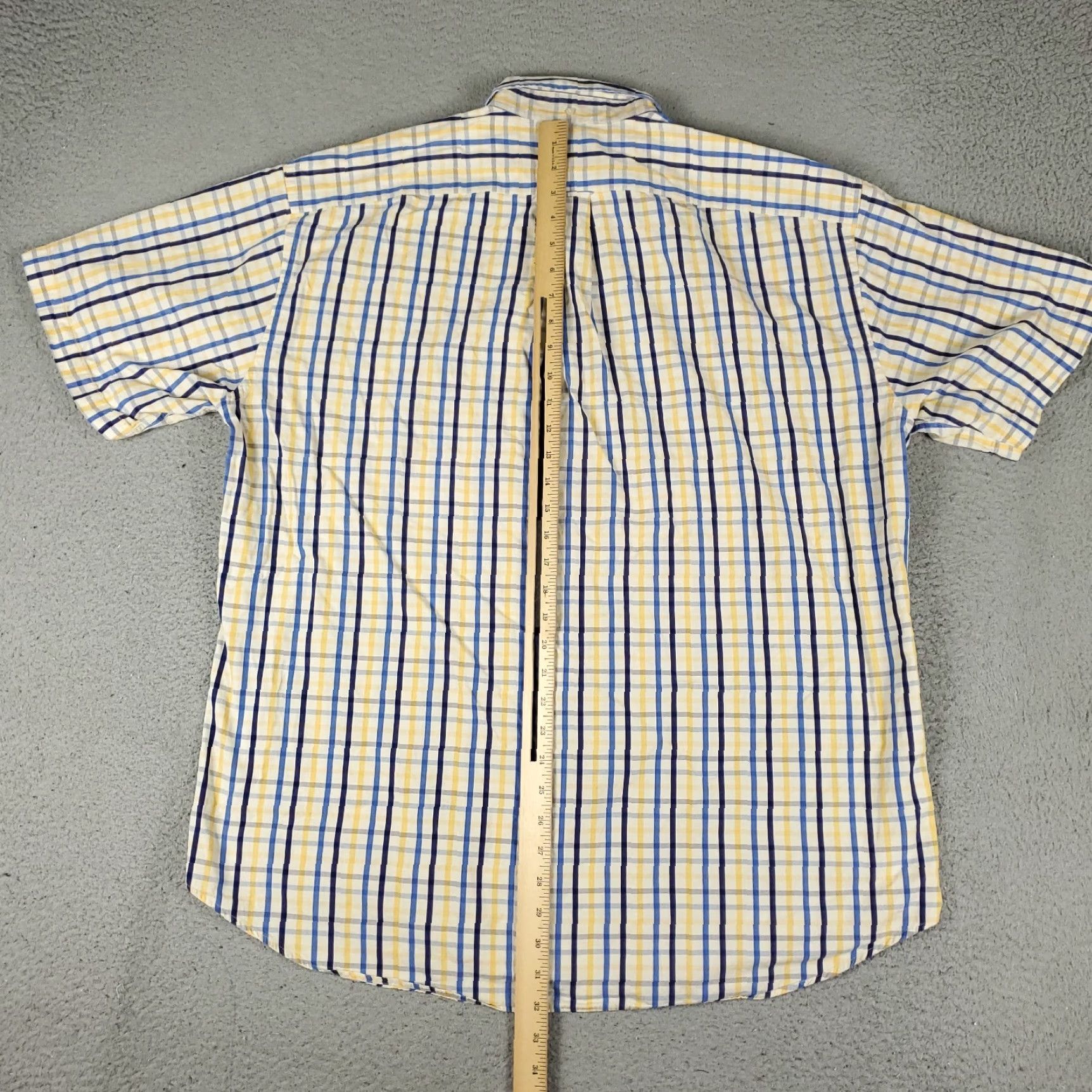 Faconnable Façonnable Casual Button-Up Shirt Mens XL Blue Yellow Check Short Sleeve Classic Preppy Size US XL / EU 56 / 4 - 6 Thumbnail