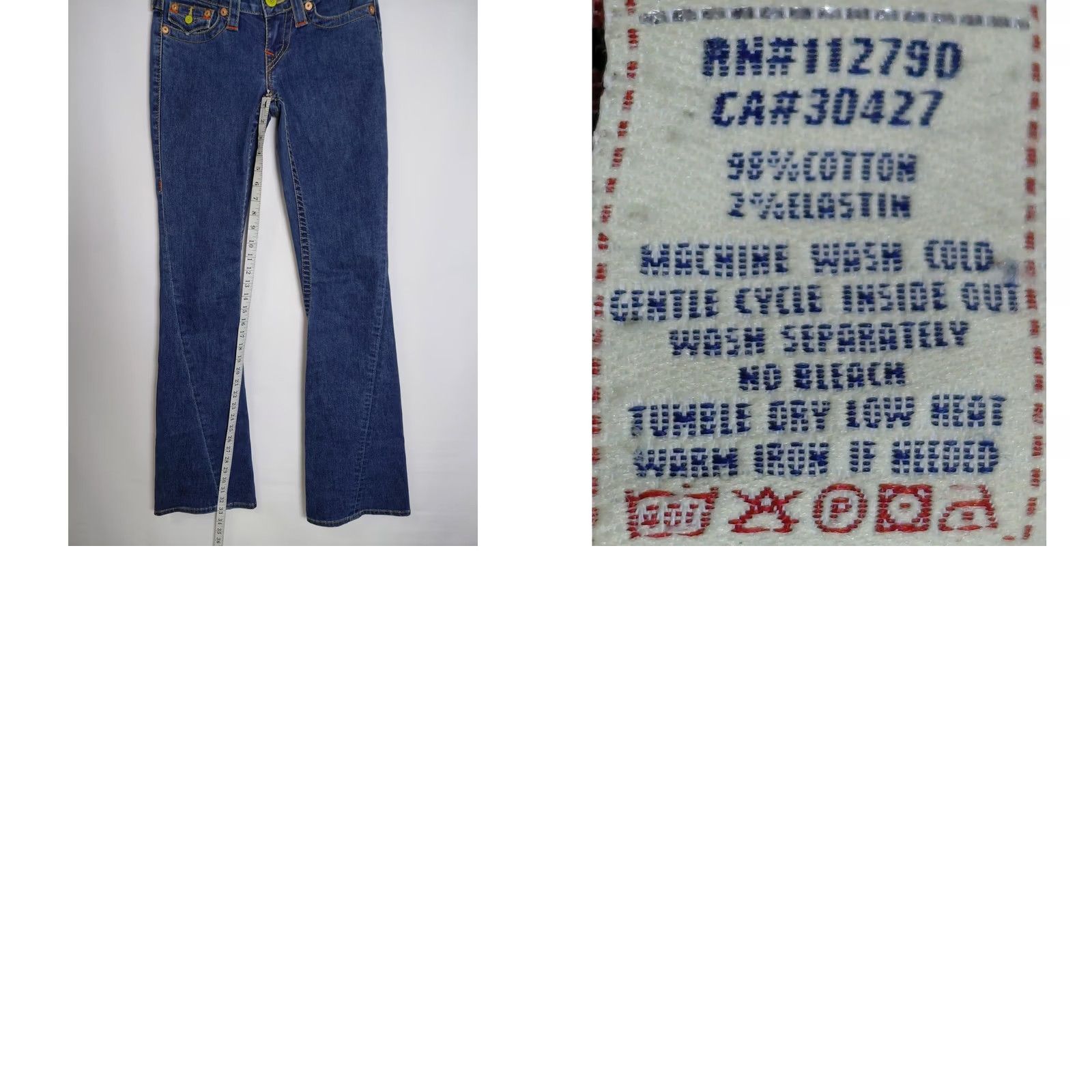 True Religion VINTAGE True Religion Jeans Denim Blue Solid Women Size 25 Jeans Bootcut Mid Rise Regular Stretch Button Logo 811 J Brand 811 Size 42" / US 20 - 9 Thumbnail