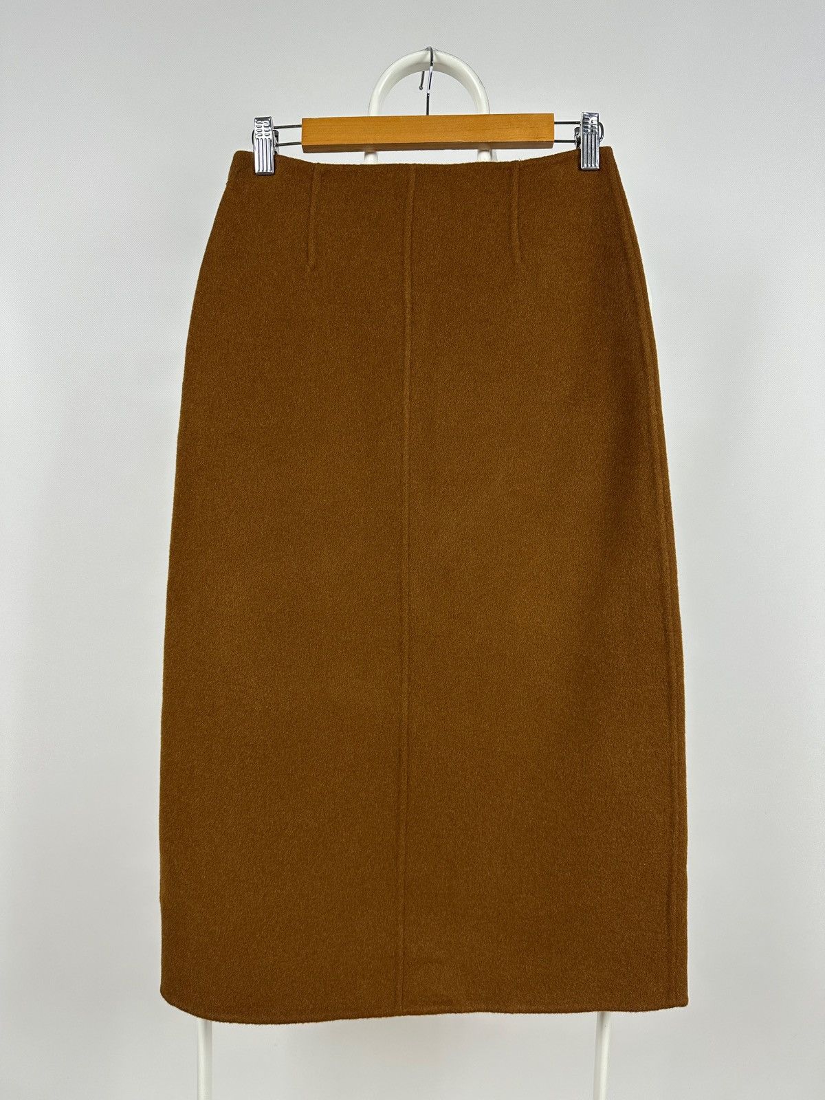 Sezane Sezane Eloane Mustard Wool Midi Skirt Size 26" / US 2 / IT 38 - 7 Thumbnail