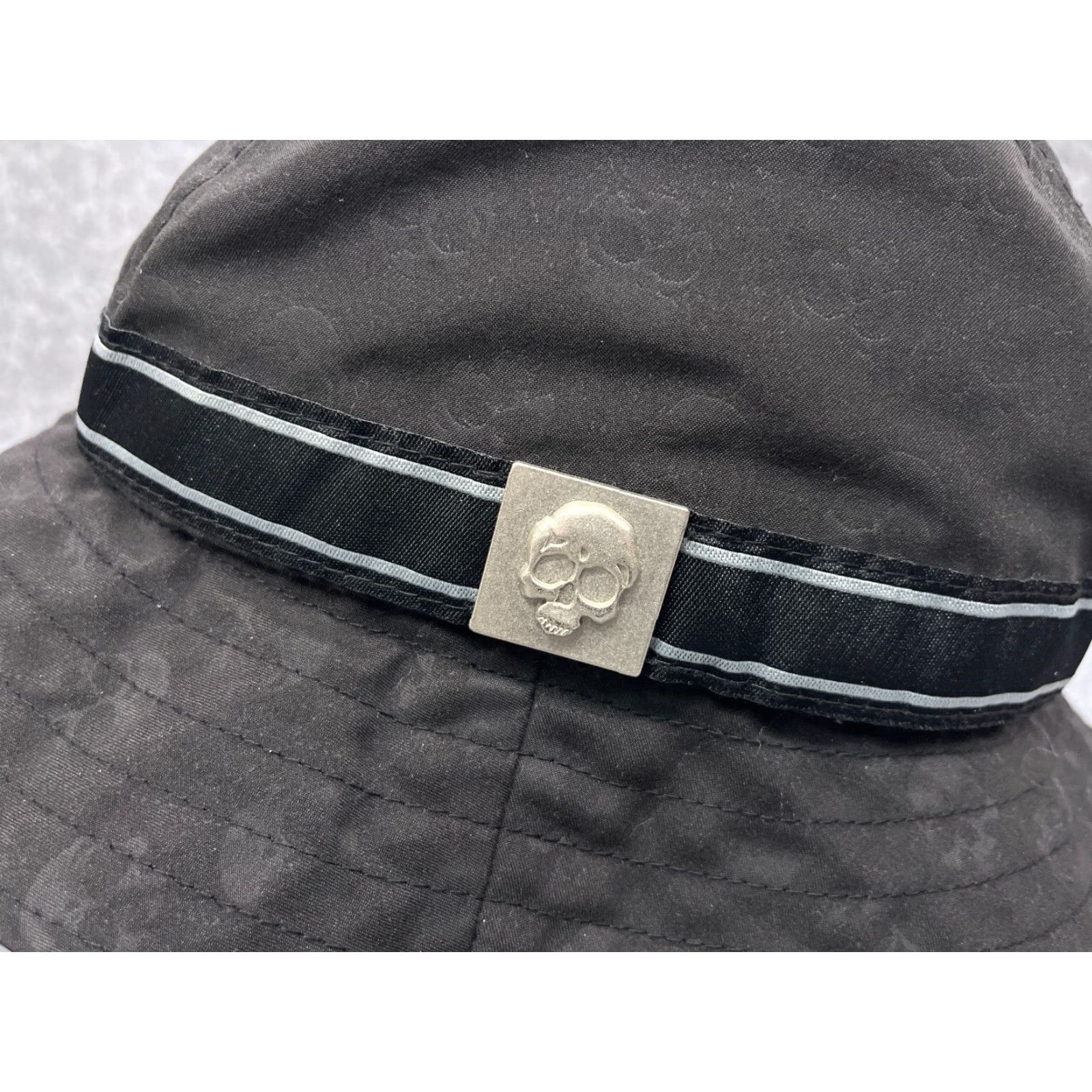 Vintage VINTAGE Skull H3 Sportgear Bucket Hat Women One Size Black AOP 100% Polyester Beach Size ONE SIZE - 5 Thumbnail
