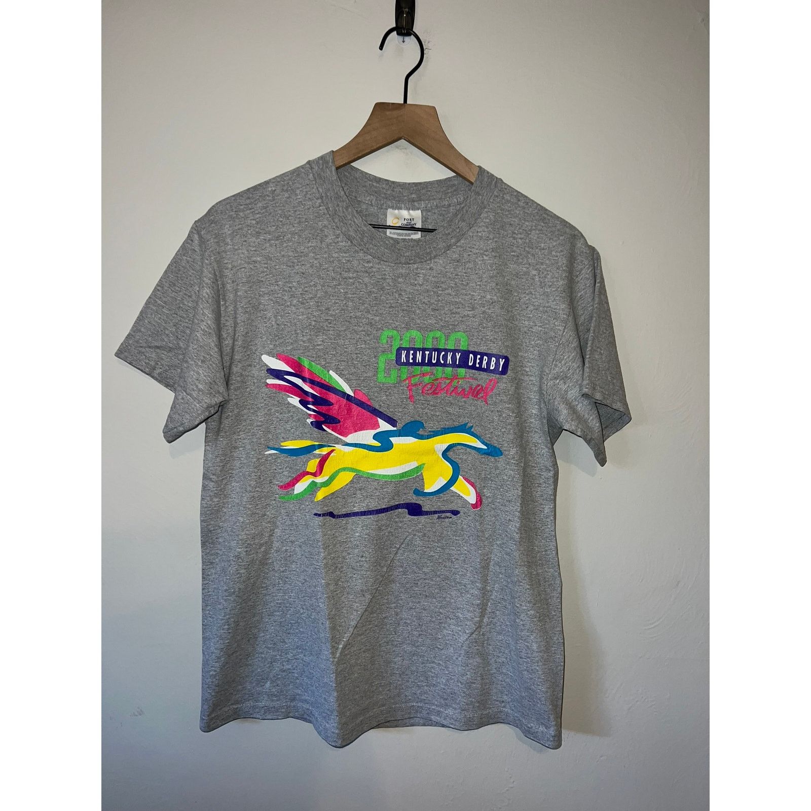 Port & Company Vintage Kentucky Derby Shirt Festival Horse Gray Race Tee M Size US M / EU 48-50 / 2 - 1 Thumbnail