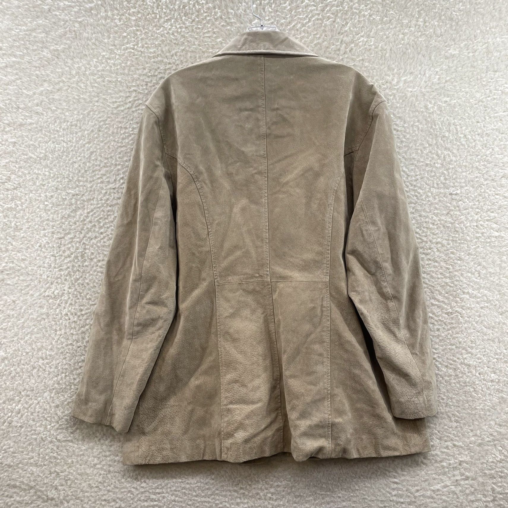 Vintage VINTAGE Wilsons Leather Jacket XL Womens Tan Beige Suede Lined Pockets Buttons Size XL / US 12-14 / IT 48-50 - 3 Thumbnail