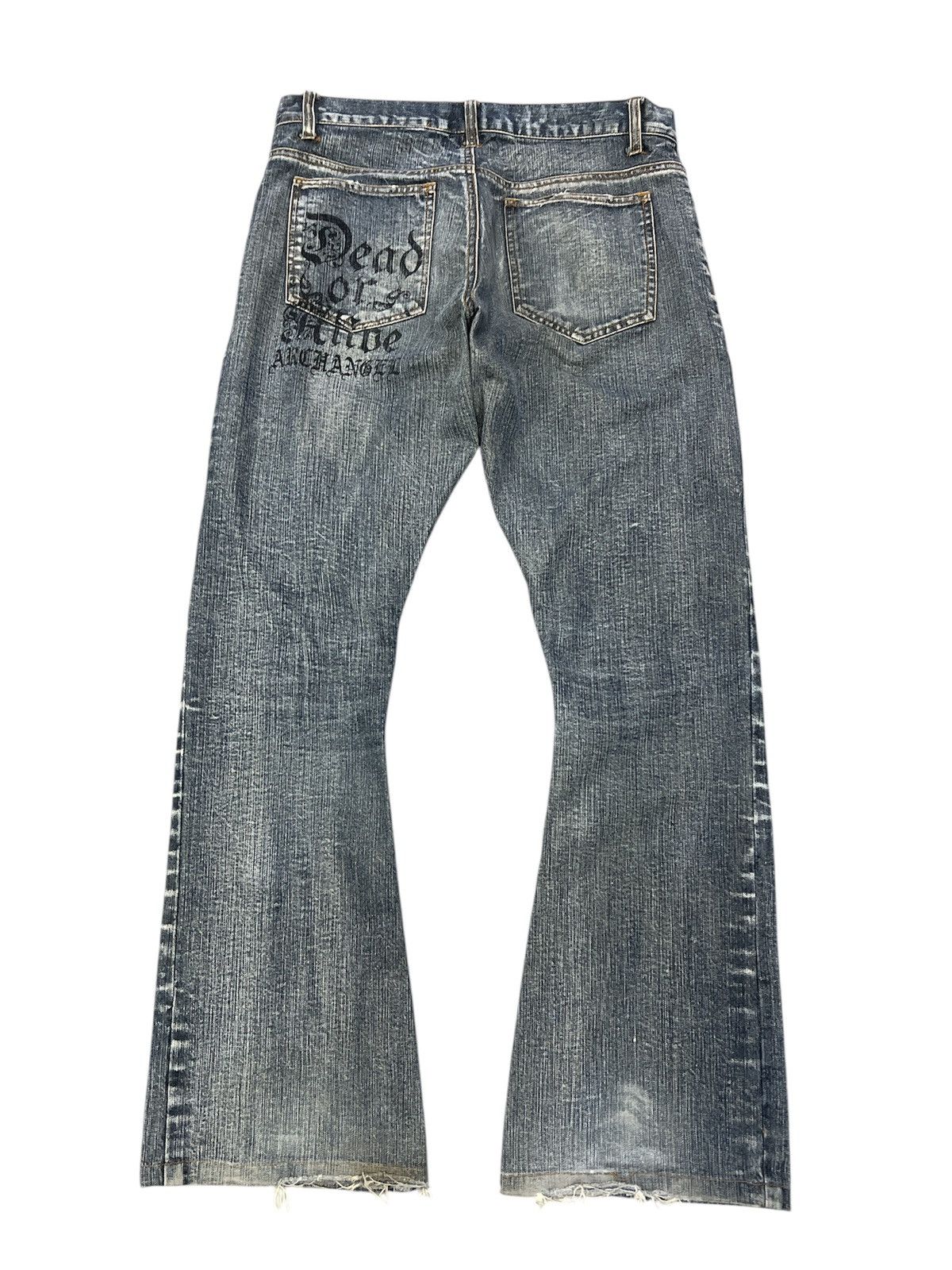 Designer × Vintage FLARED🔥IN THE ATTIC PATCHWORK SEDITIONARIE DISTRESSED DENIM Size US 30 / EU 46 - 6 Thumbnail