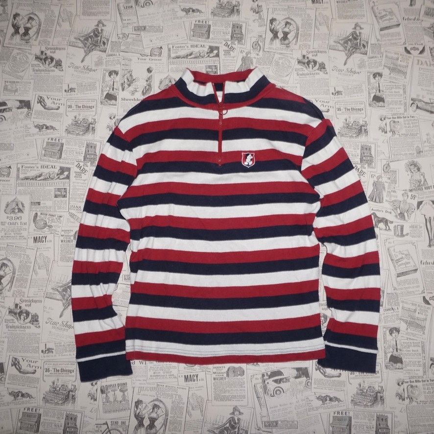 Disney Small - Vintage Y2K striped Mickey Mouse quarter zip t-shirt Size US S / EU 44-46 / 1 - 1 Thumbnail