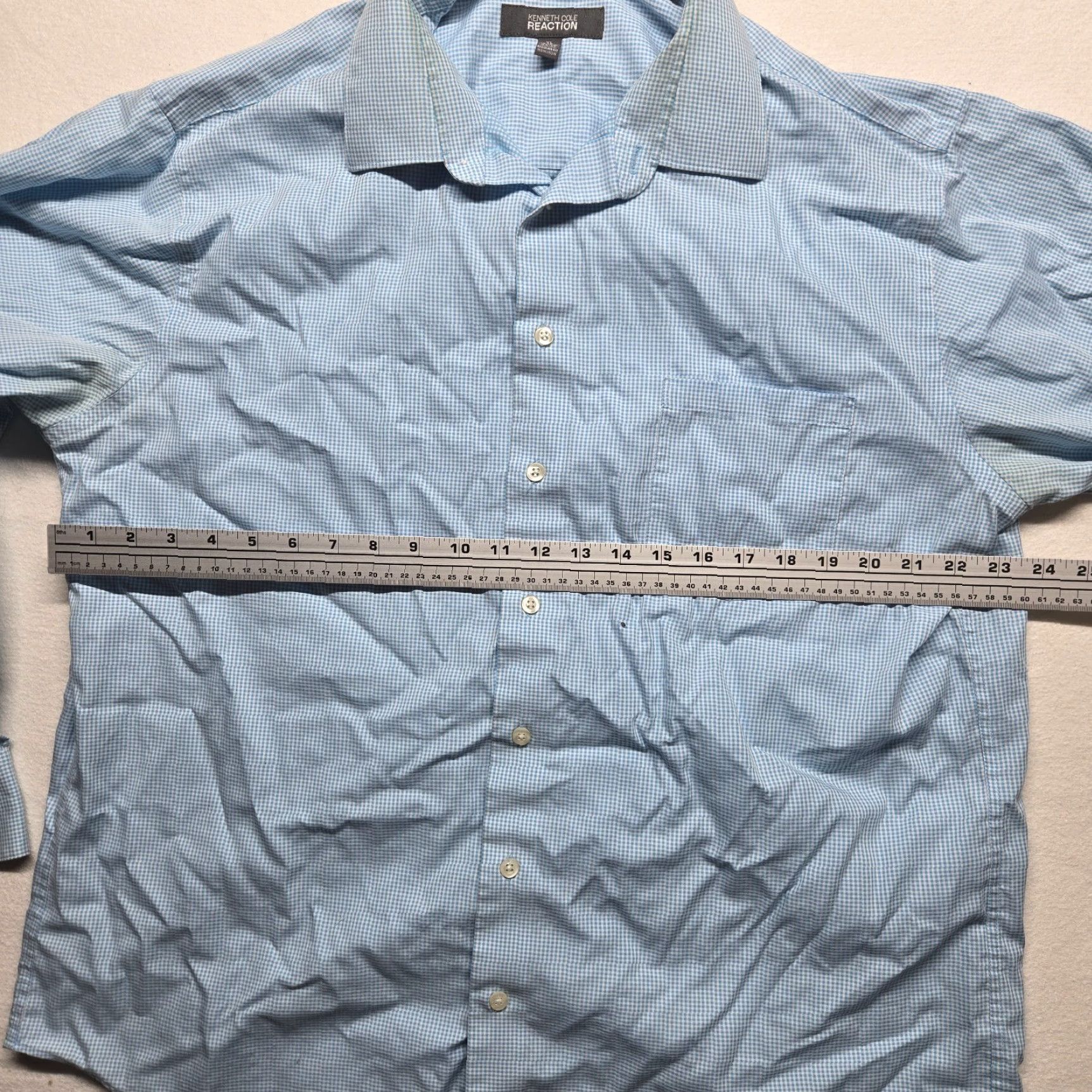Kenneth Cole Kenneth Cole REACTION Blue Check Button Up Shirt Long Sleeve Adult Men's XL Size US XL / EU 56 / 4 - 4 Thumbnail