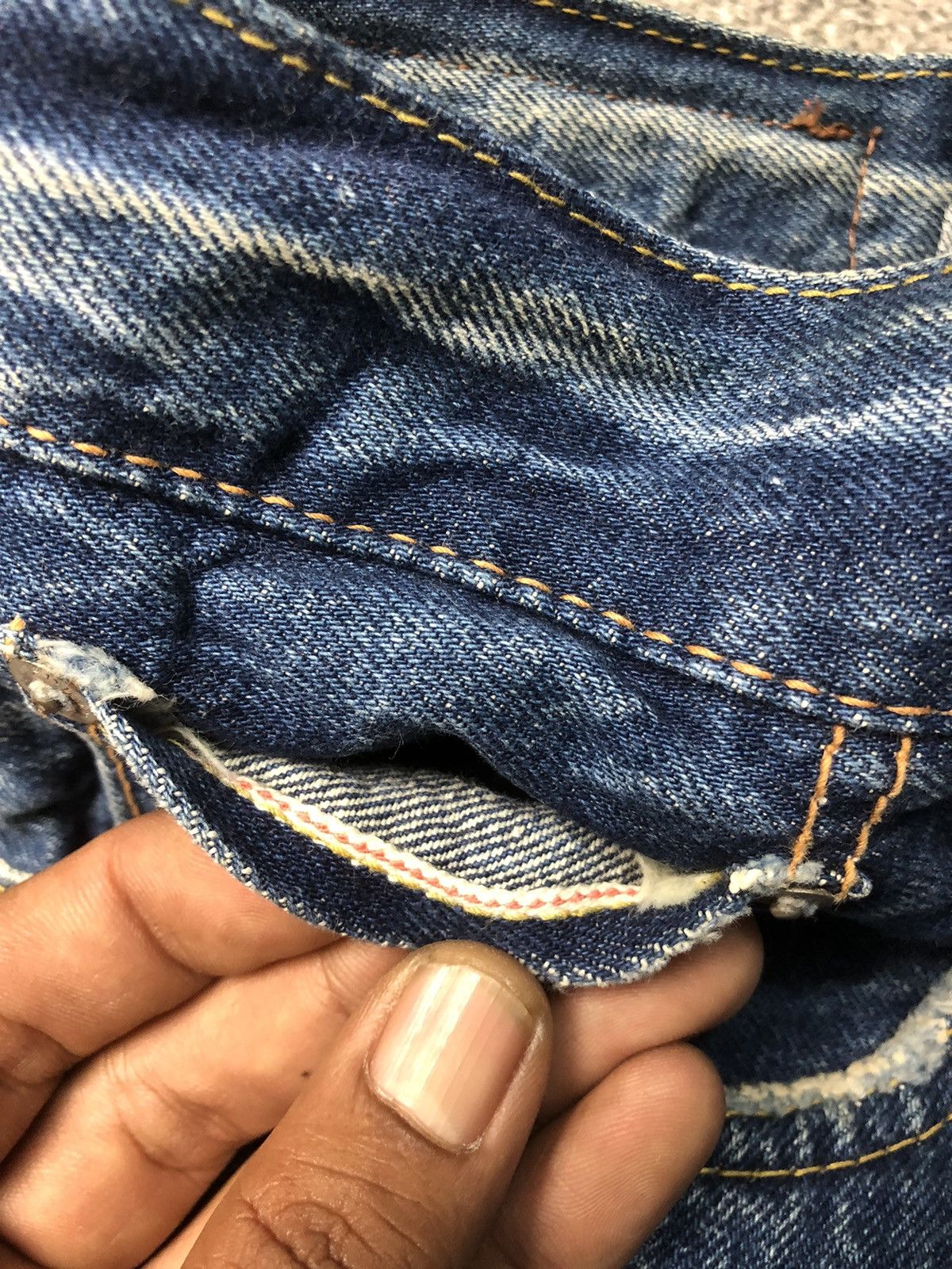 Edwin × Japanese Brand × Vintage 💥RARE💥Vintage Faded EDWIN 505 Half Salvedge Jeans Size US 37 - 13 Thumbnail