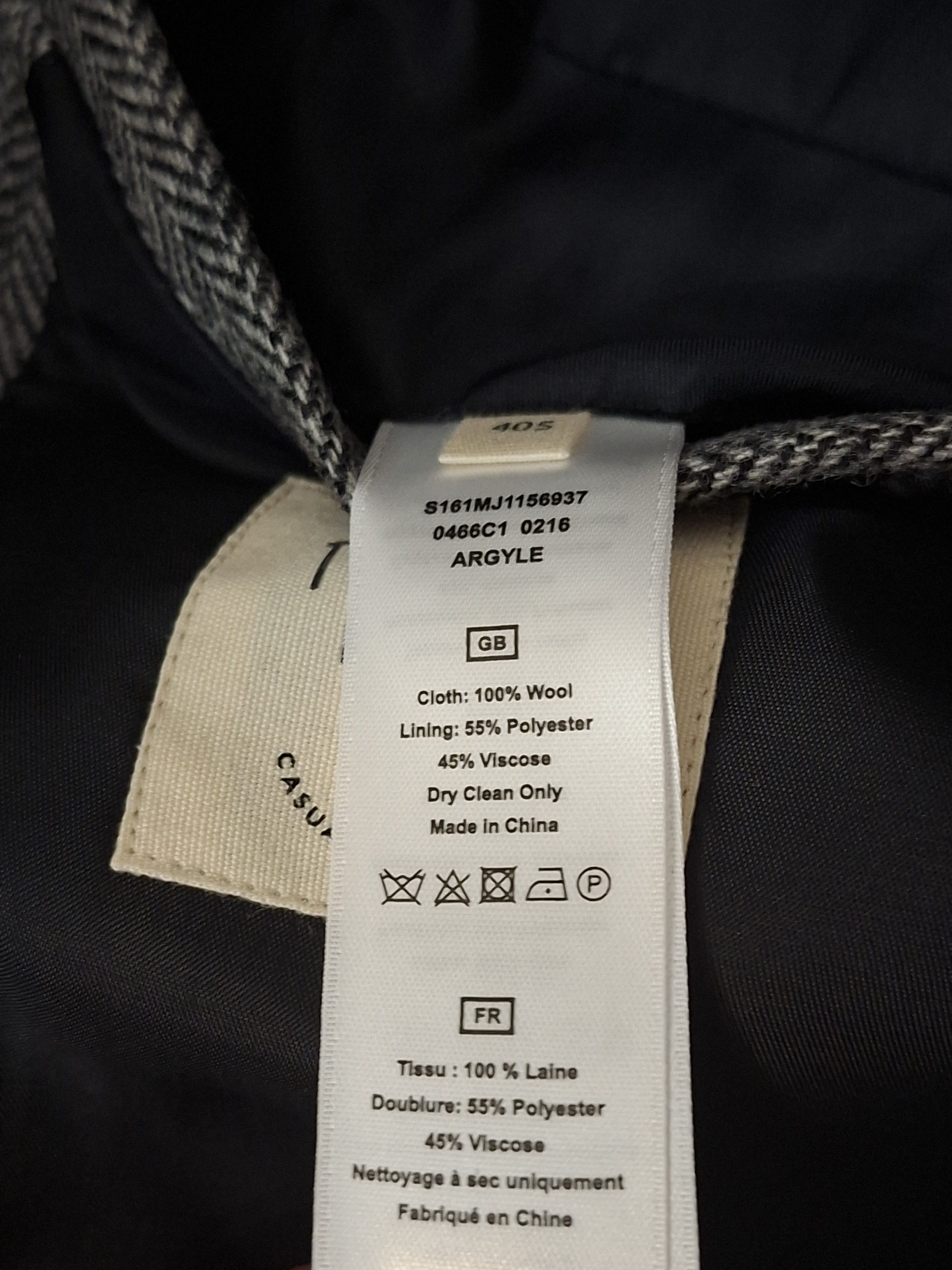 T.M. Lewin T.M.Lewin Argyle Grey-Herringbone Jacket Size 40S - 6 Thumbnail