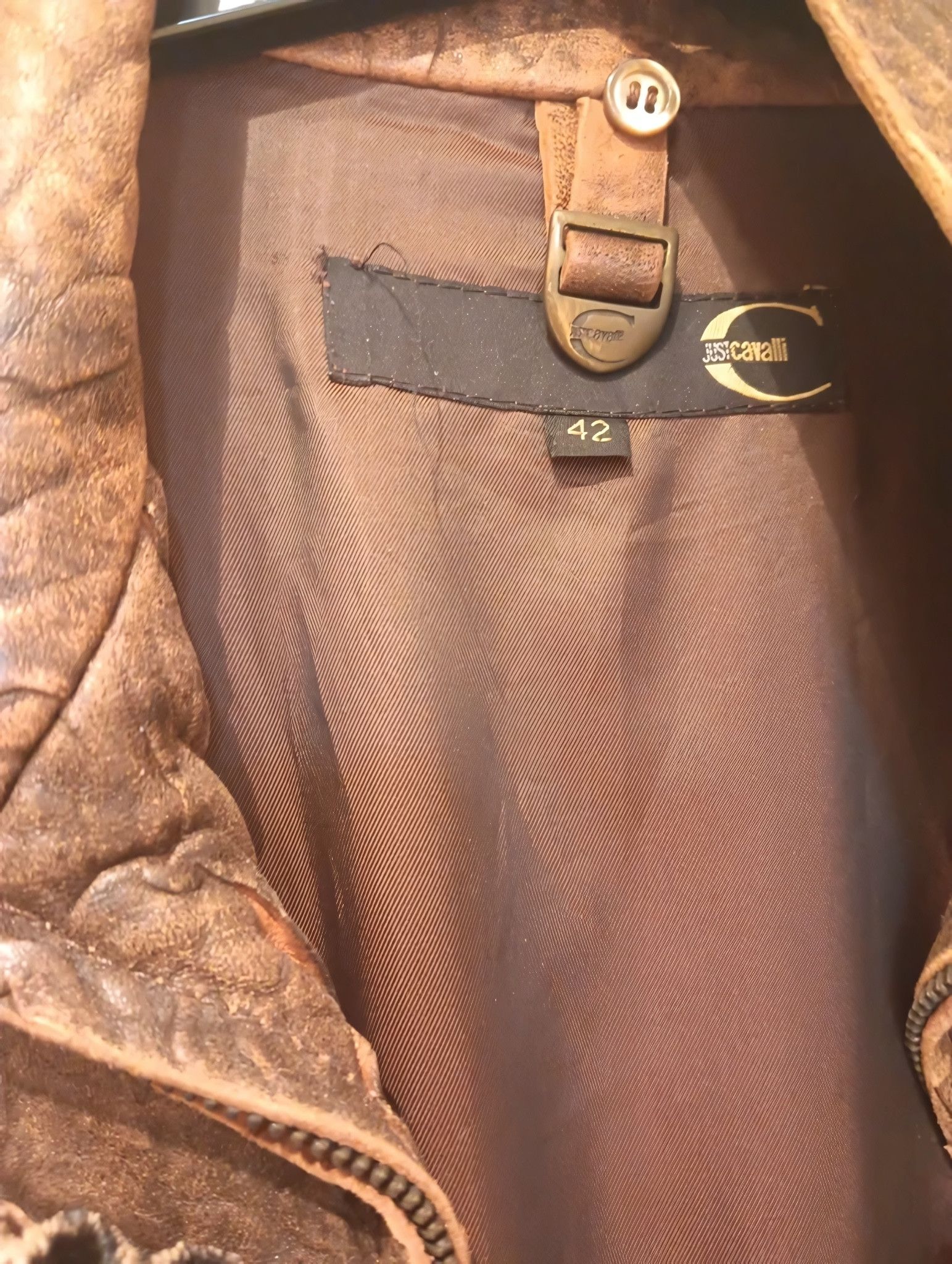 Just Cavalli F/W 2005 RAW CUT LEATHER BLETED COAT Size M / US 6-8 / IT 42-44 - 4 Thumbnail
