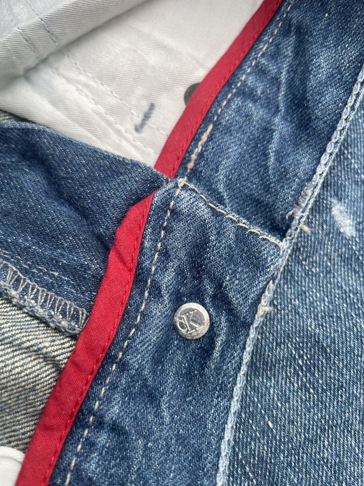 Calvin Klein × Vintage Vintage Calvin Klein Flare Distresed Denim Size 28" / US 6 / IT 42 - 17 Thumbnail