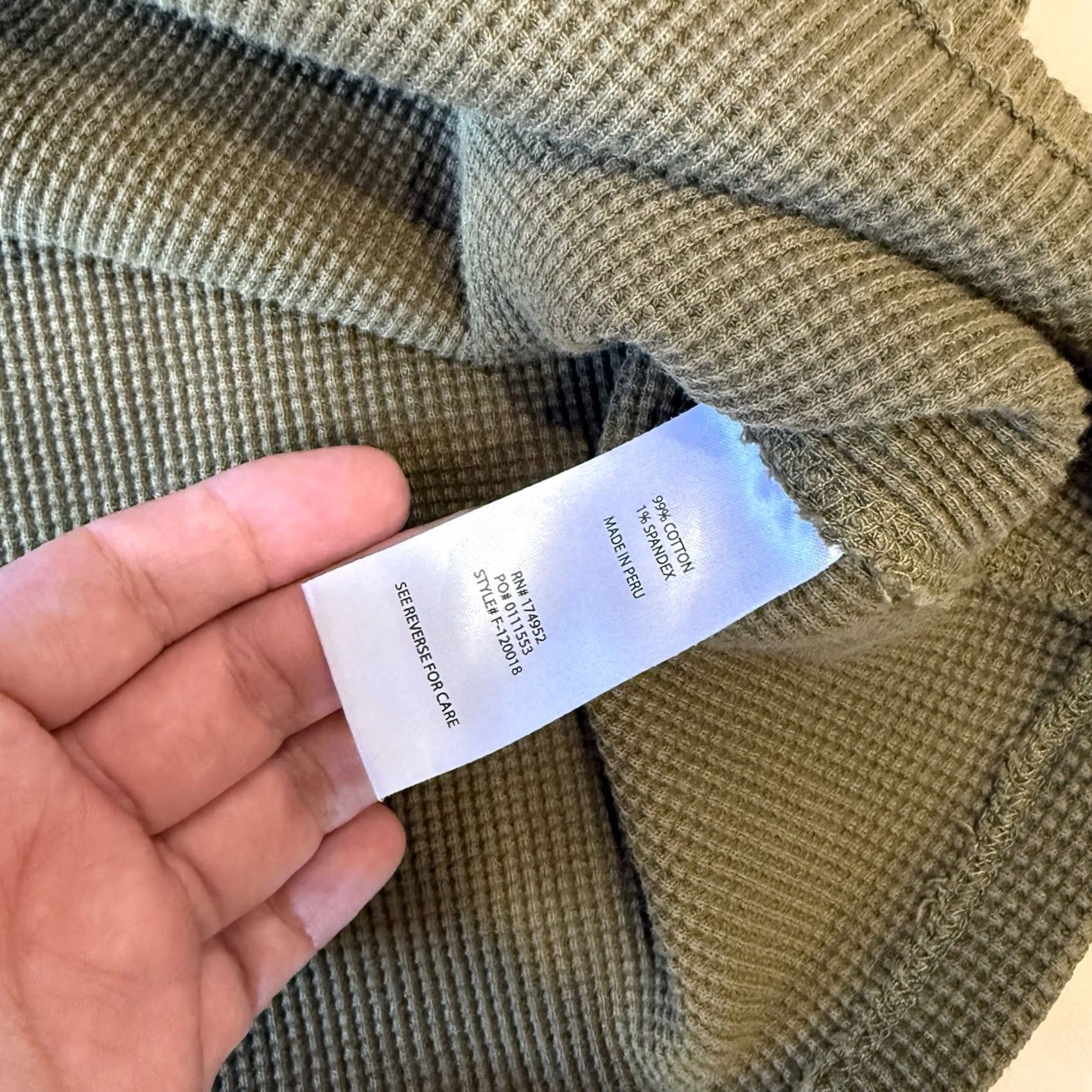 Flint And Tinder Flint and Tinder Thermal Shirt Small Green Cotton Long Sleeve Casual Workwear Mens Shirt Size US S / EU 44-46 / 1 - 7 Thumbnail
