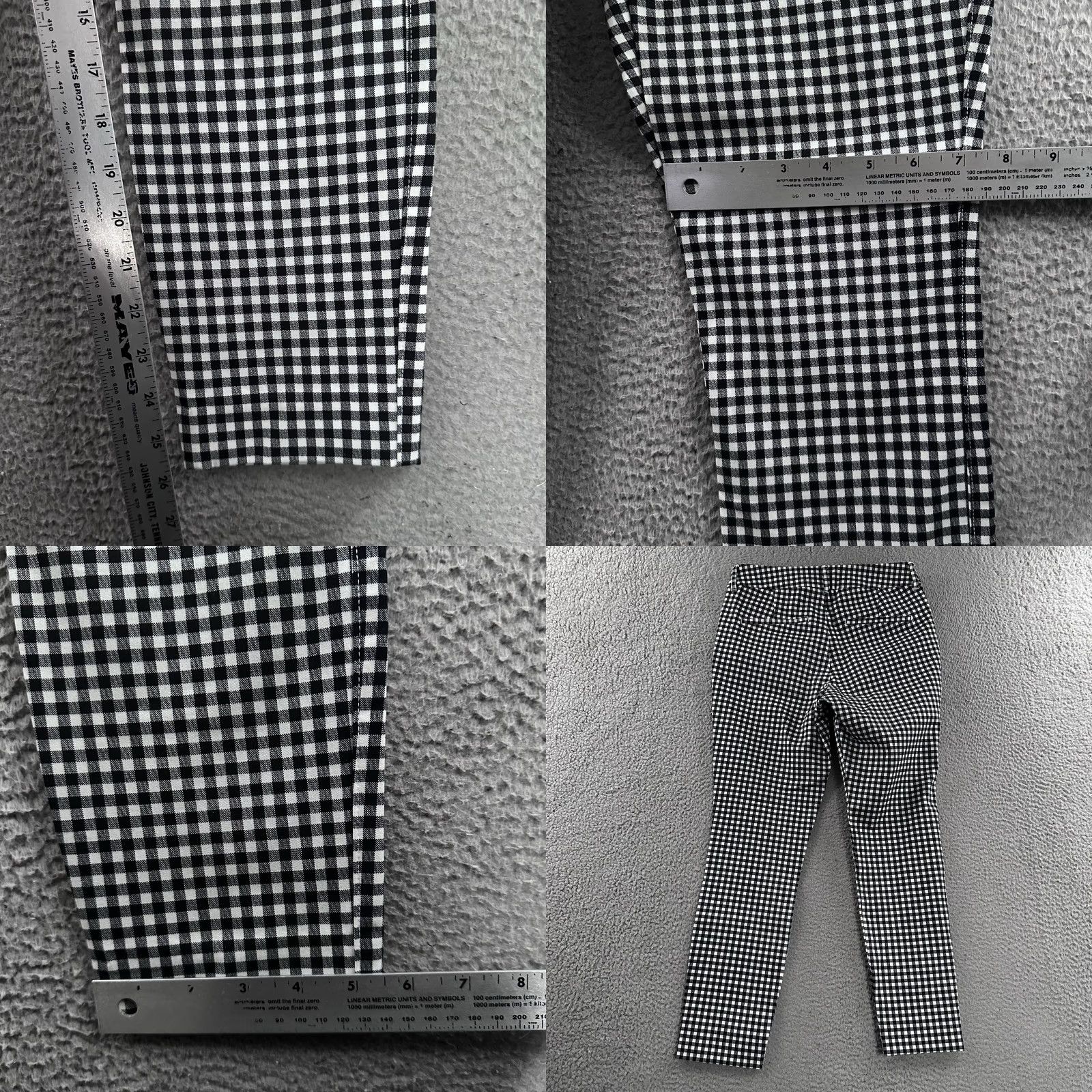 Old Navy Old Navy Womens Pants Pixie High Rise Tapered Ankle 4 Black White Multicolor Pocketed Size 24" / US 00 / IT 34 - 8 Thumbnail