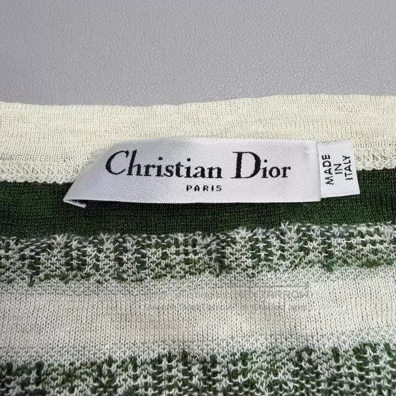 Dior Dior White and green embroidered bee cashmere mulberry sil Size XS / US 0-2 / IT 36-38 - 5 Thumbnail