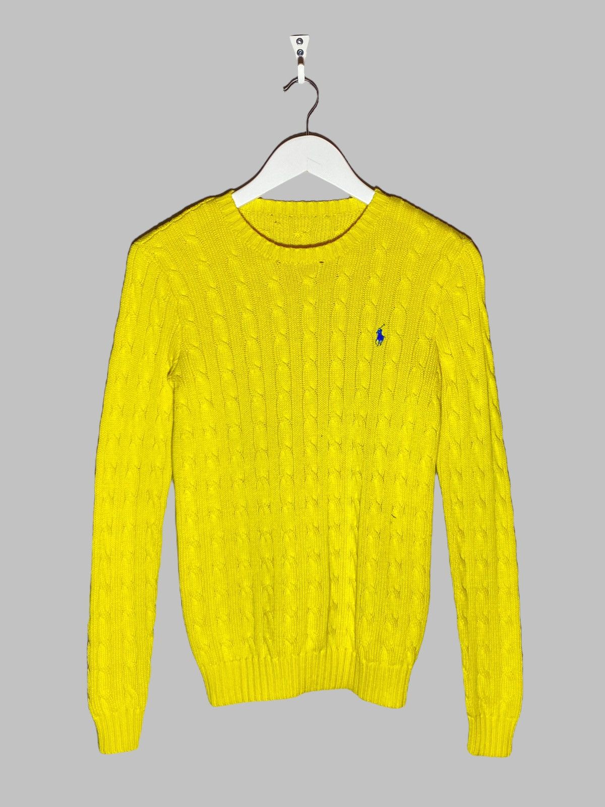 🔥 00s POLO RALPH LAUREN BRIGHT YELLOW CABLE KNIT SWEATER