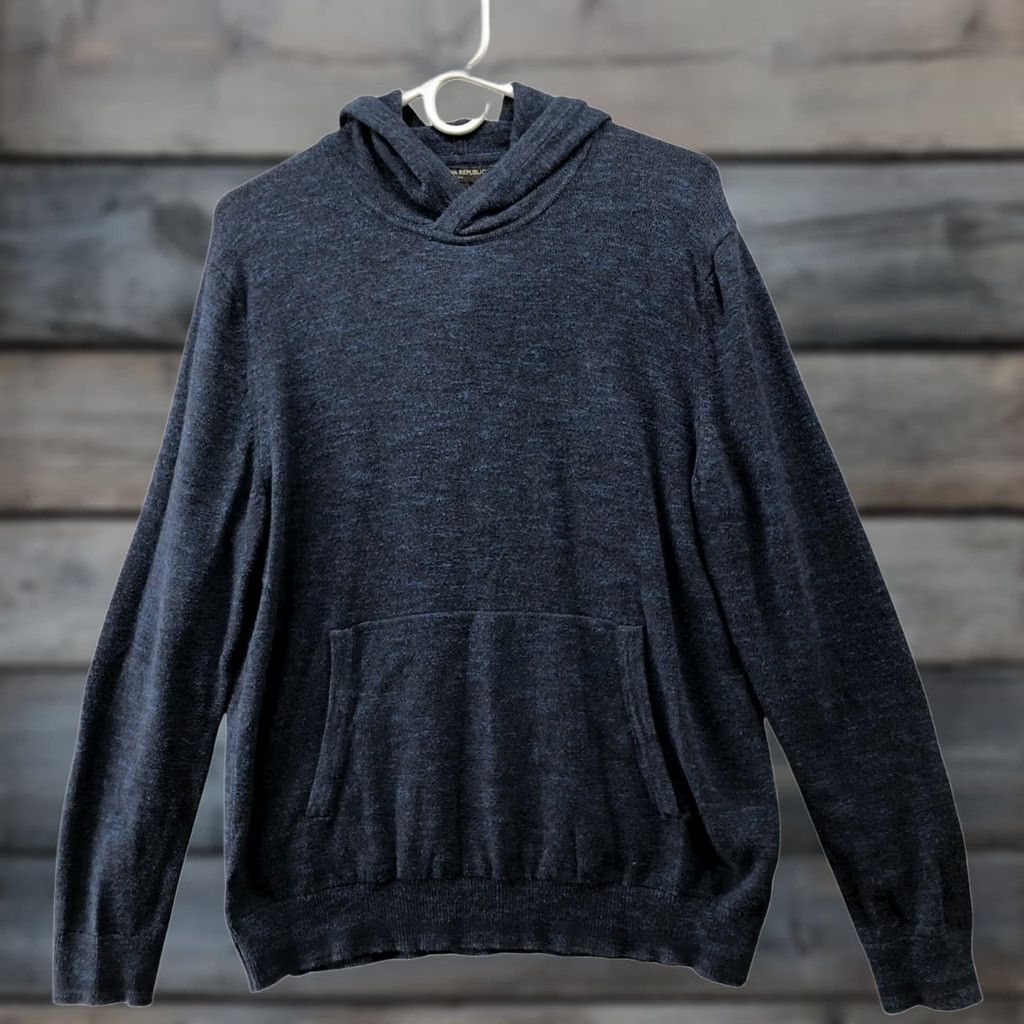 Banana Republic Banana Republic Hoodie Mens L Blue Knit Sweater Cotton Pullover Size US L / EU 52-54 / 3 - 1 Thumbnail