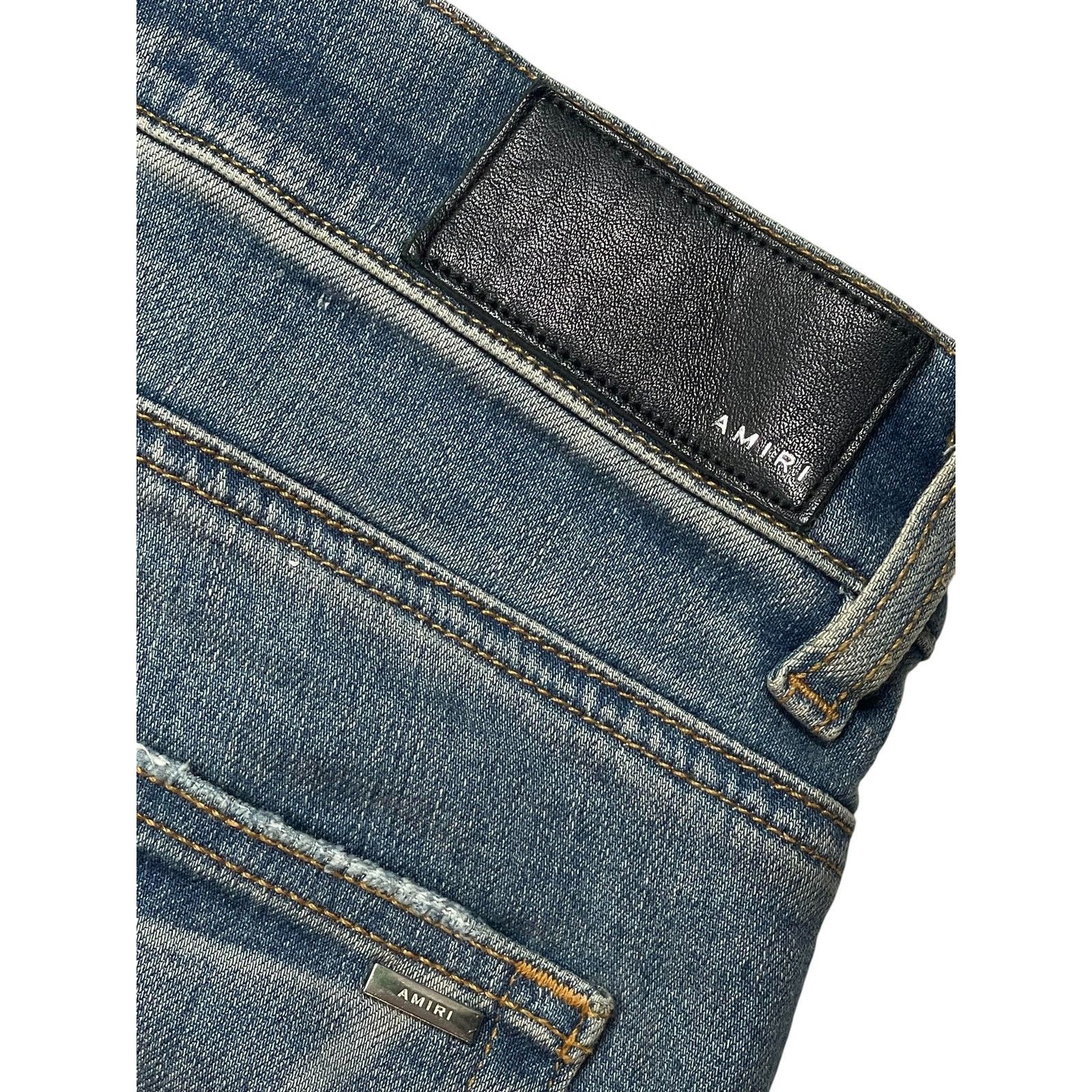 Amiri Amiri MX1 Light Wash & Orange, Plaid Grid Jeans Size US 38 / EU 54 - 4 Thumbnail