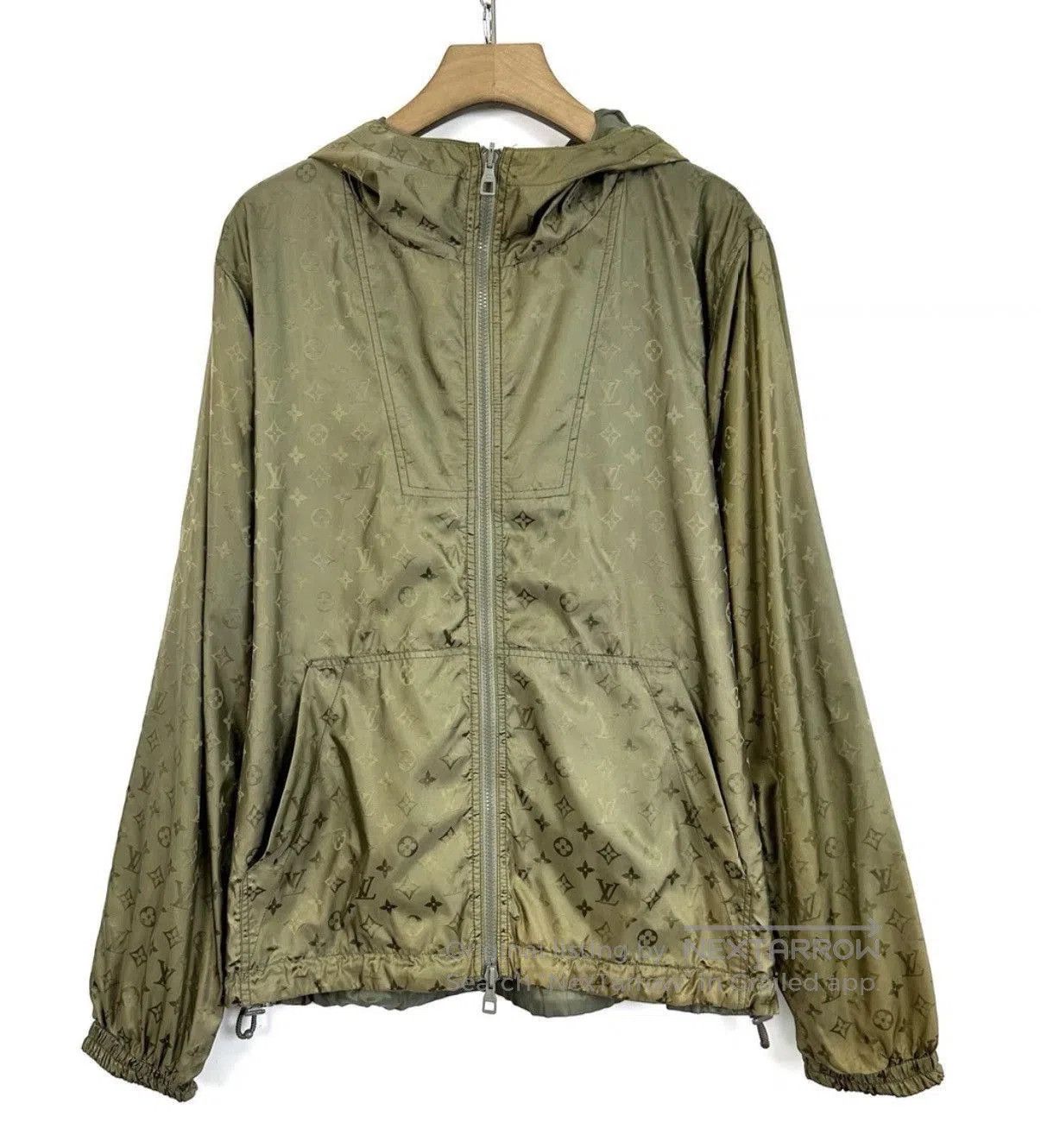 Louis Vuitton Green Hooded Light Jacket with Pattern . Size US M / EU 48-50 / 2 - 1 Thumbnail