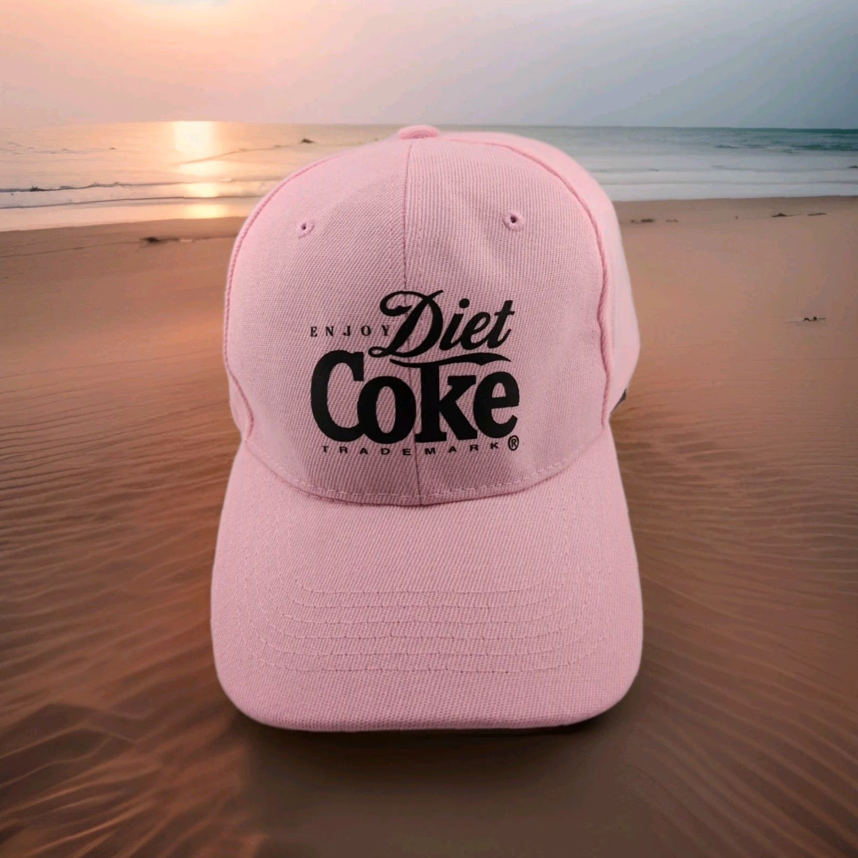 Vintage DIET COKE Hat Baseball Cap Adjustable New Sealed Pink UV Protection Logo Men One Size Cotton Canvas Casual Vintage: No Size ONE SIZE - 2 Thumbnail