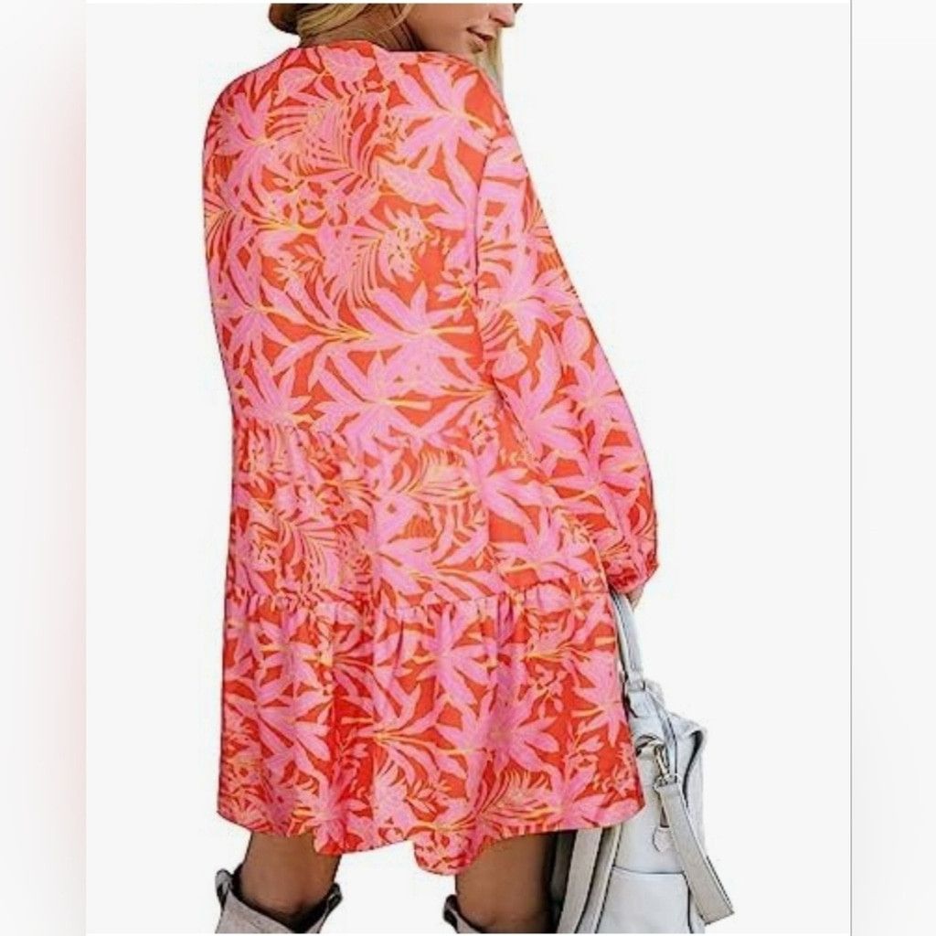 Other NWT FANCYINN Cute Mini Shift Dress w/ Bell Sleeves & V-Neck Size XL / US 12-14 / IT 48-50 - 3 Thumbnail