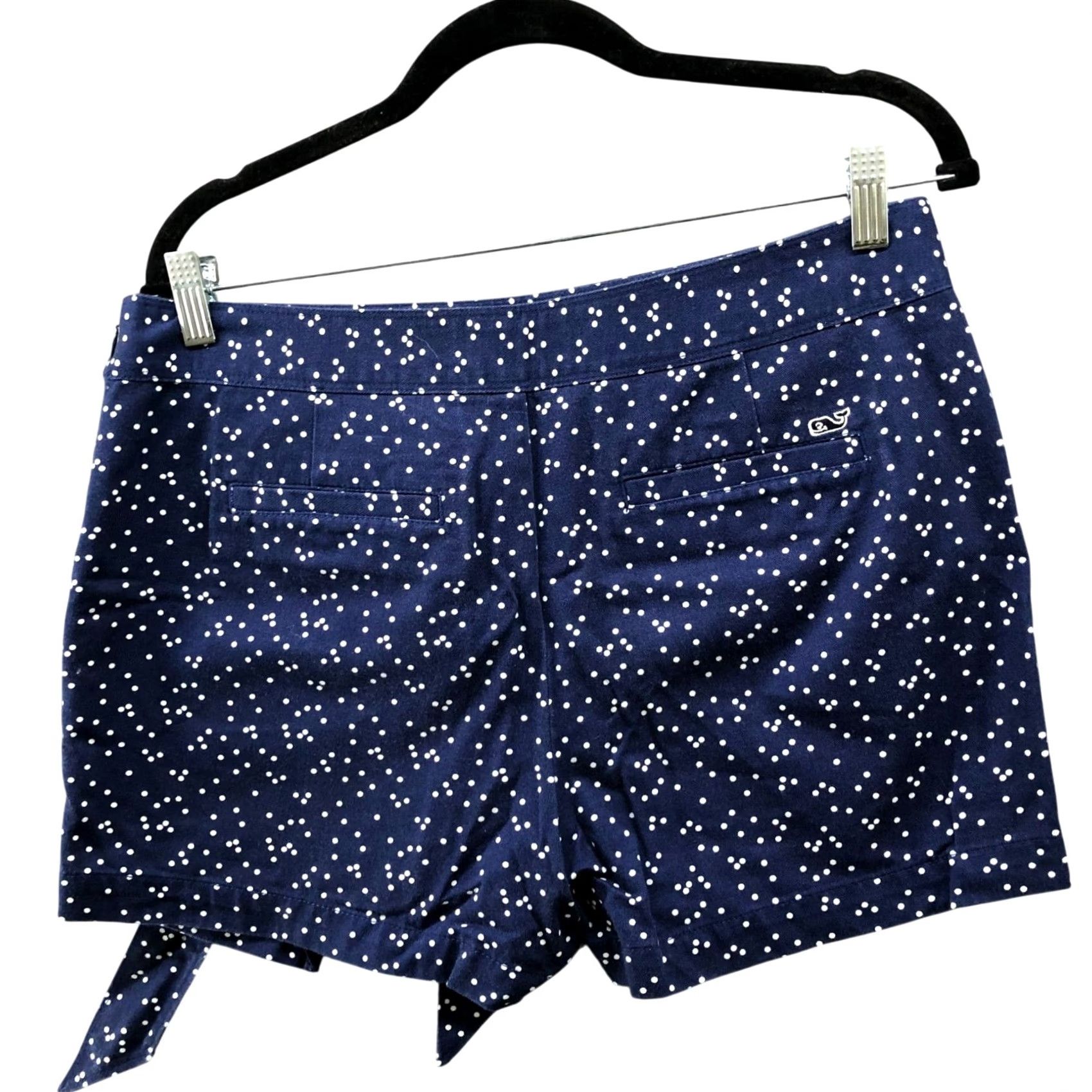 Vineyard Vines NWT Vineyard Vines Skort Womens 6 Blue Polka Dot Tie Waist Asymmetric Faux Wrap Size 28" / US 6 / IT 42 - 2 Thumbnail