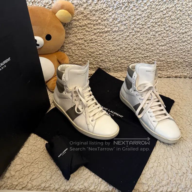 Saint Laurent Paris Saint Laurent Paris High-top white and gray mixed board sh Size US 7 / EU 40 - 2 Thumbnail