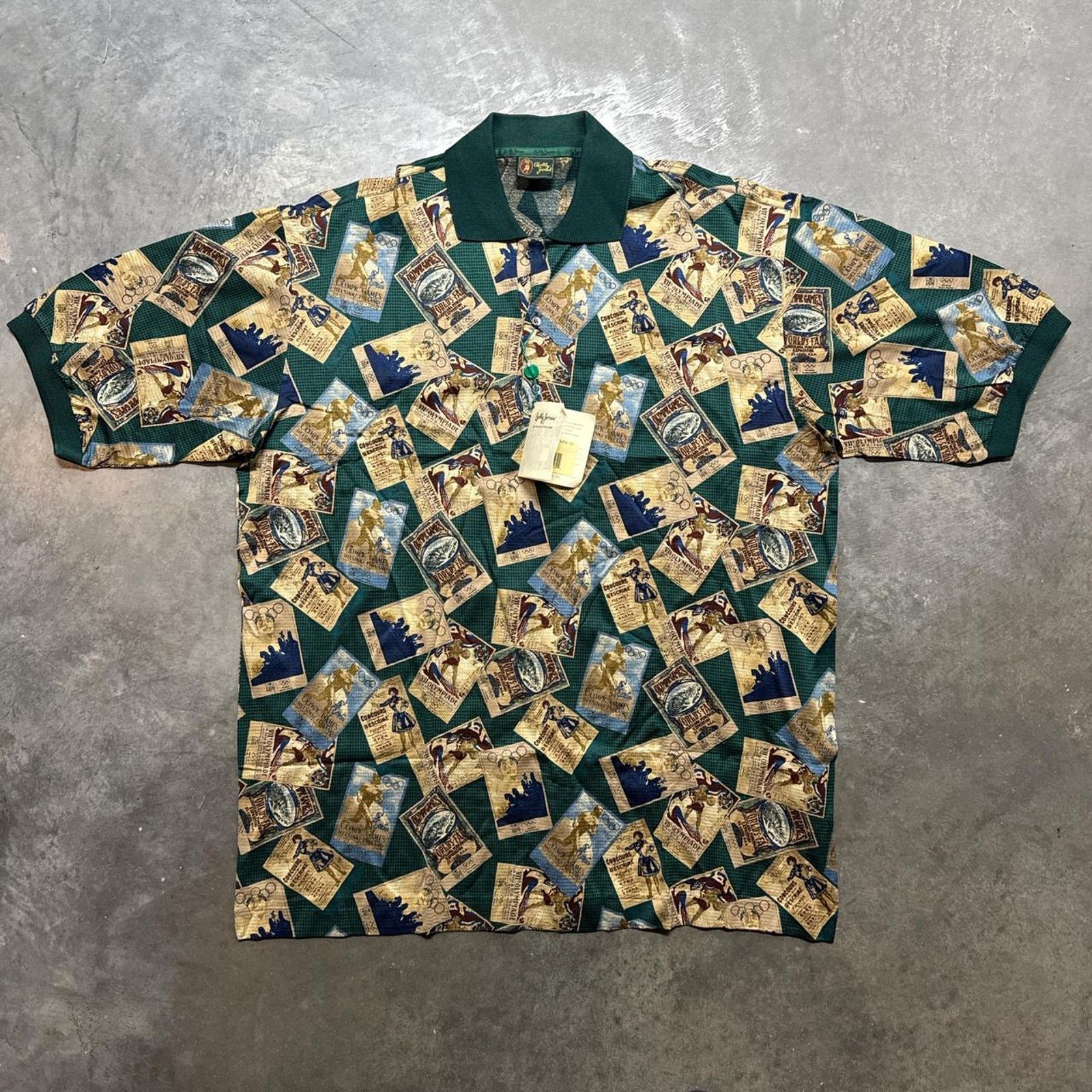 Vintage Vintage Olympic Games all Over Print Bobby Jones Polo Shirt Size US XL / EU 56 / 4 - 1 Thumbnail