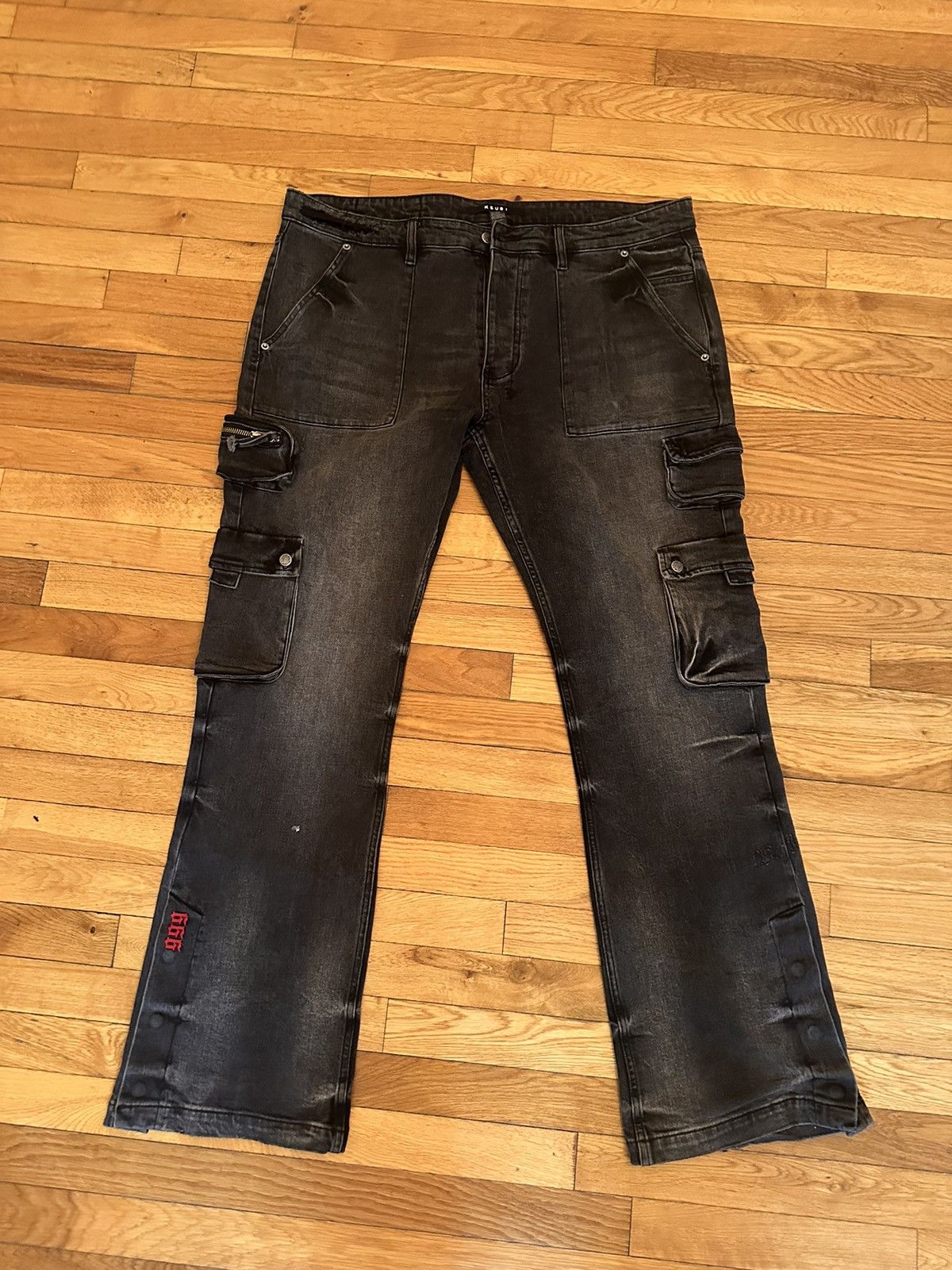 image of Ksubi X 999 Juice Wrld Cargo Jeans in Black, Men's (Size 38)