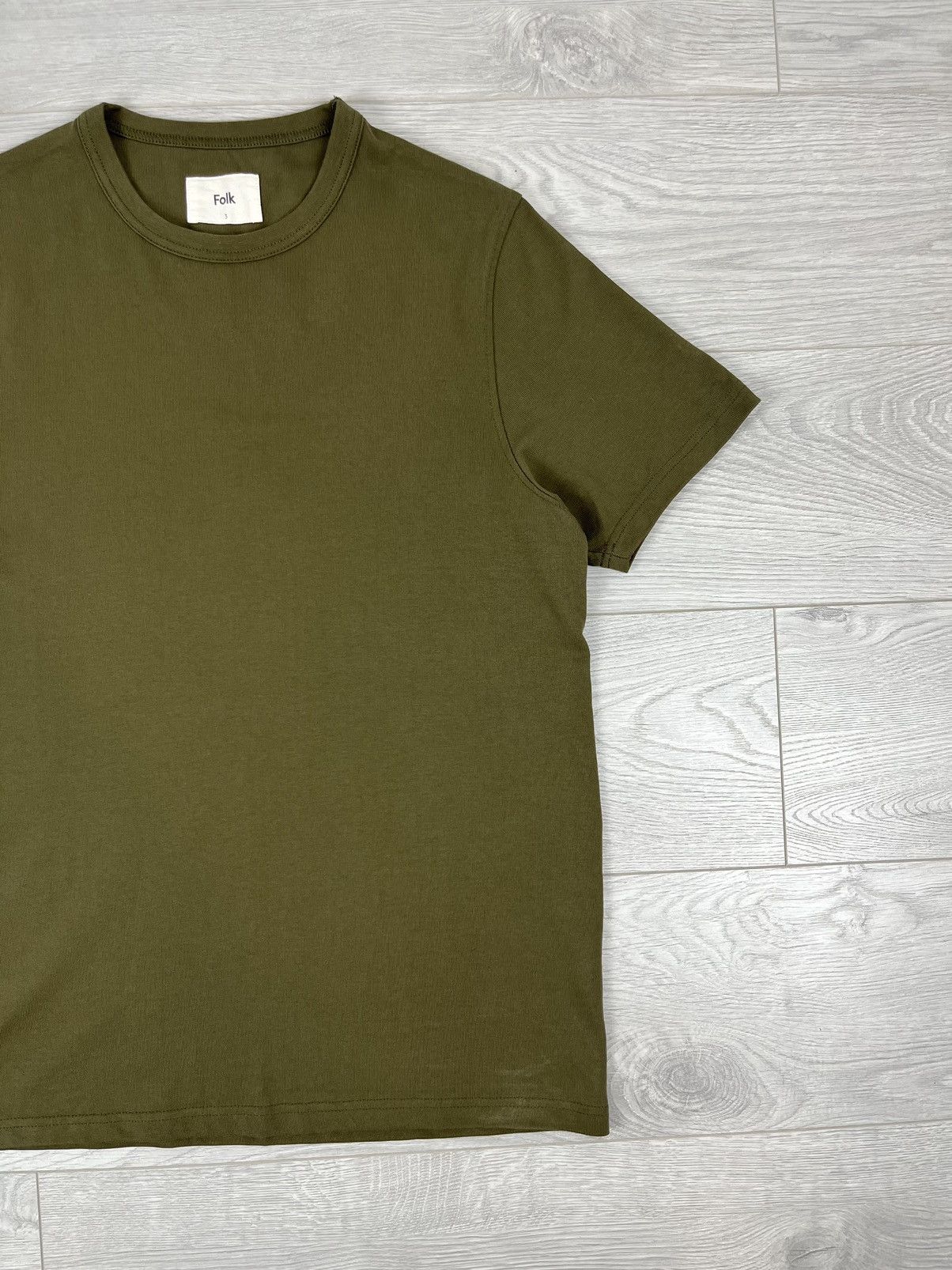 Folk Folk Heavy Cotton Olive Basic T Shirt Size US L / EU 52-54 / 3 - 2 Thumbnail