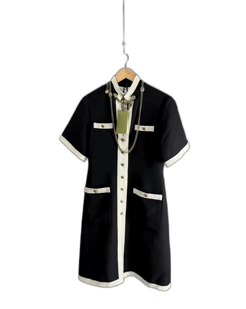 Gucci Gucci Black and White Pocket Dress-yf Size US 40 / EU 56 - 1 Thumbnail