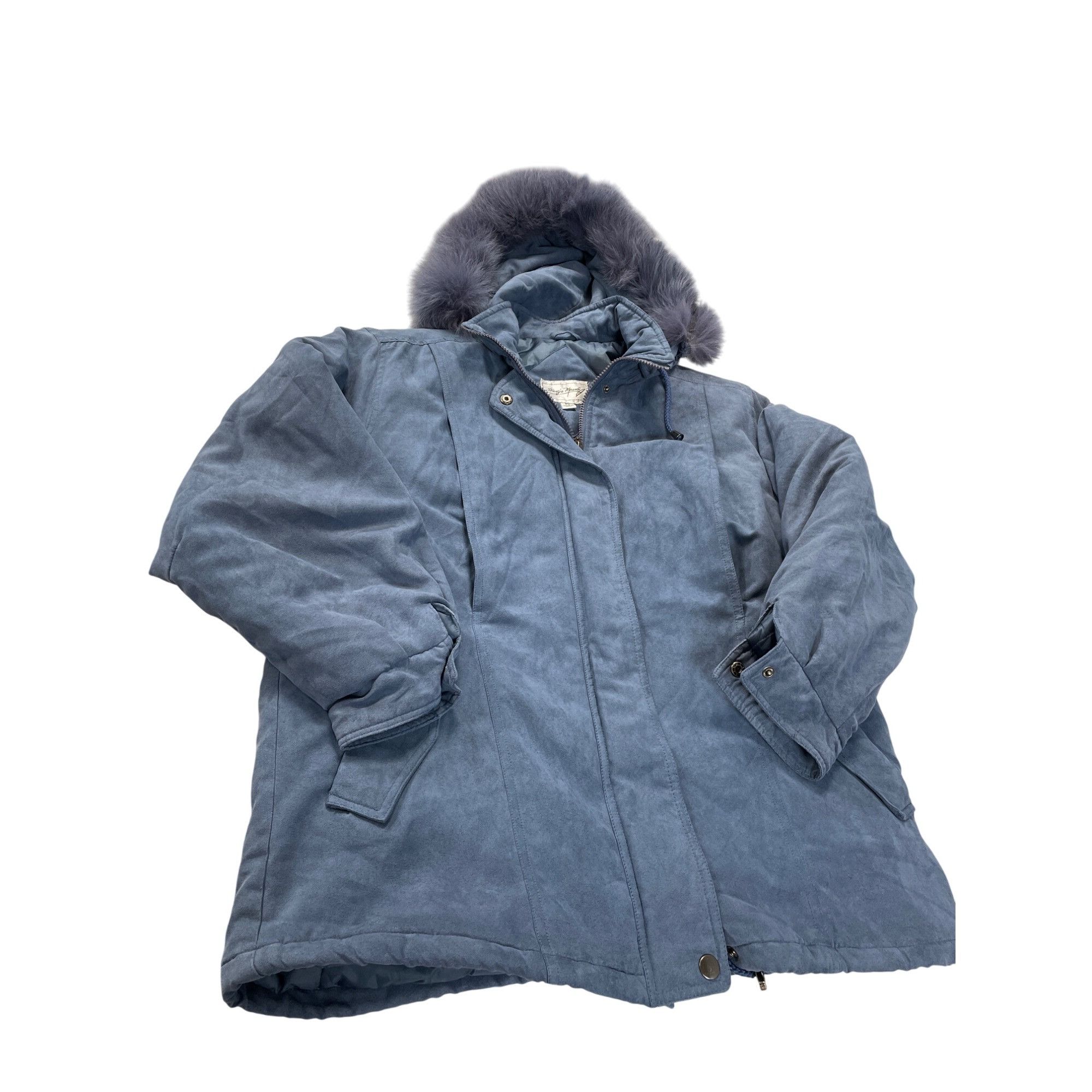 Giorgio Armani Vintage Giorgio Armani Womens blue Faux Fur Hood Parka coat Size XXS / US 00 / IT 34 - 1 Thumbnail