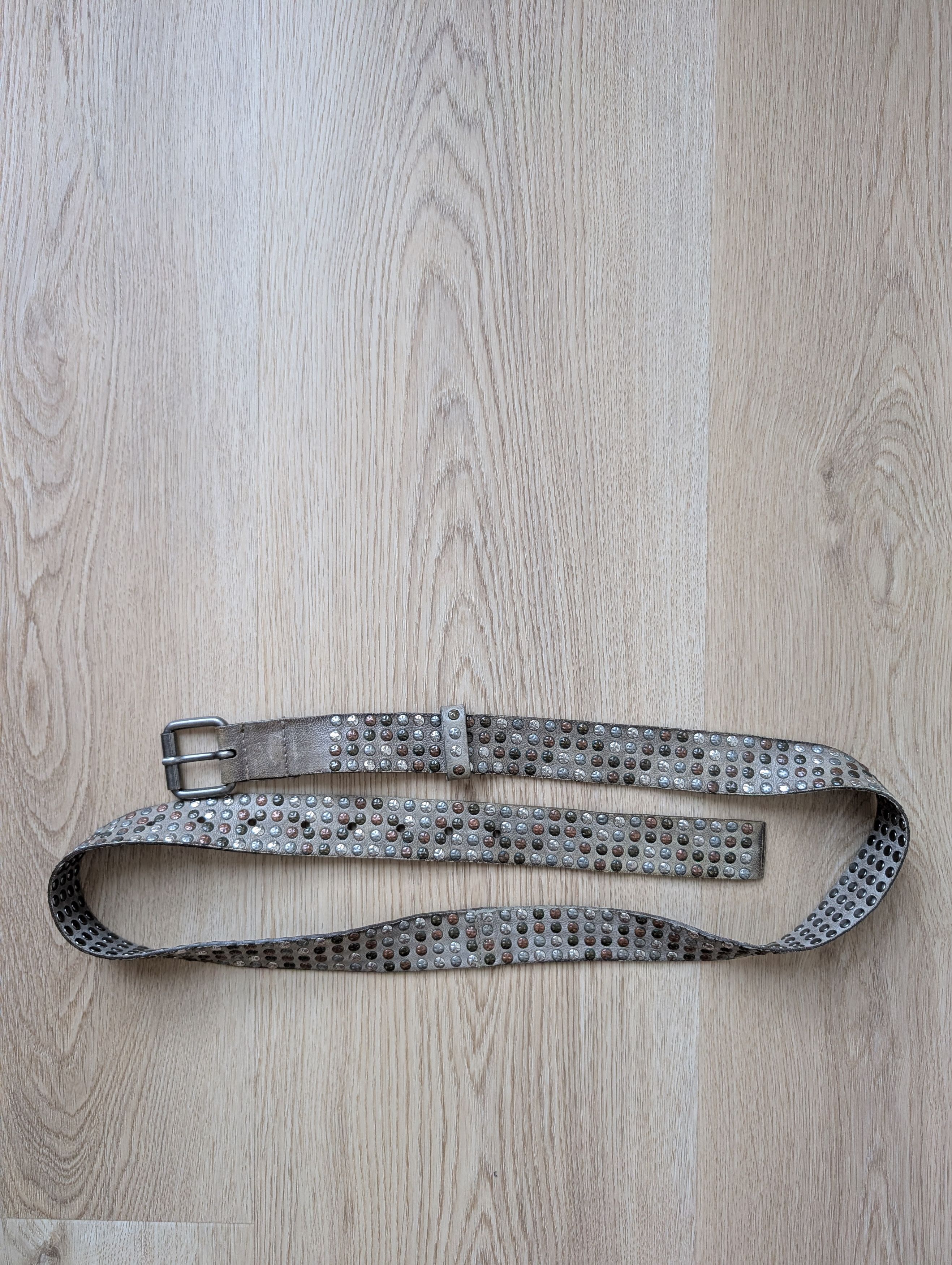 A.S.98 A.S. 98 GOSSE Leather Belt Timeless Rockstar Mettal Rivets Size ONE SIZE - 3 Thumbnail