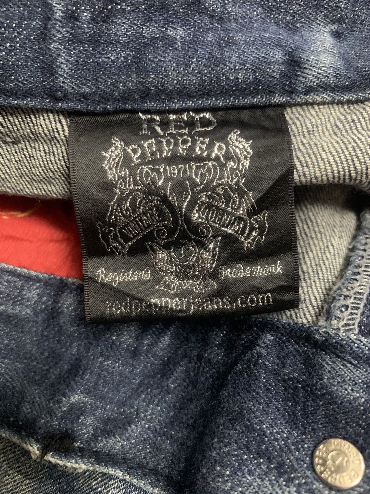 If Six Was Nine Red Pepper Embroidered Skull Jeans Size US 33 - 8 Thumbnail