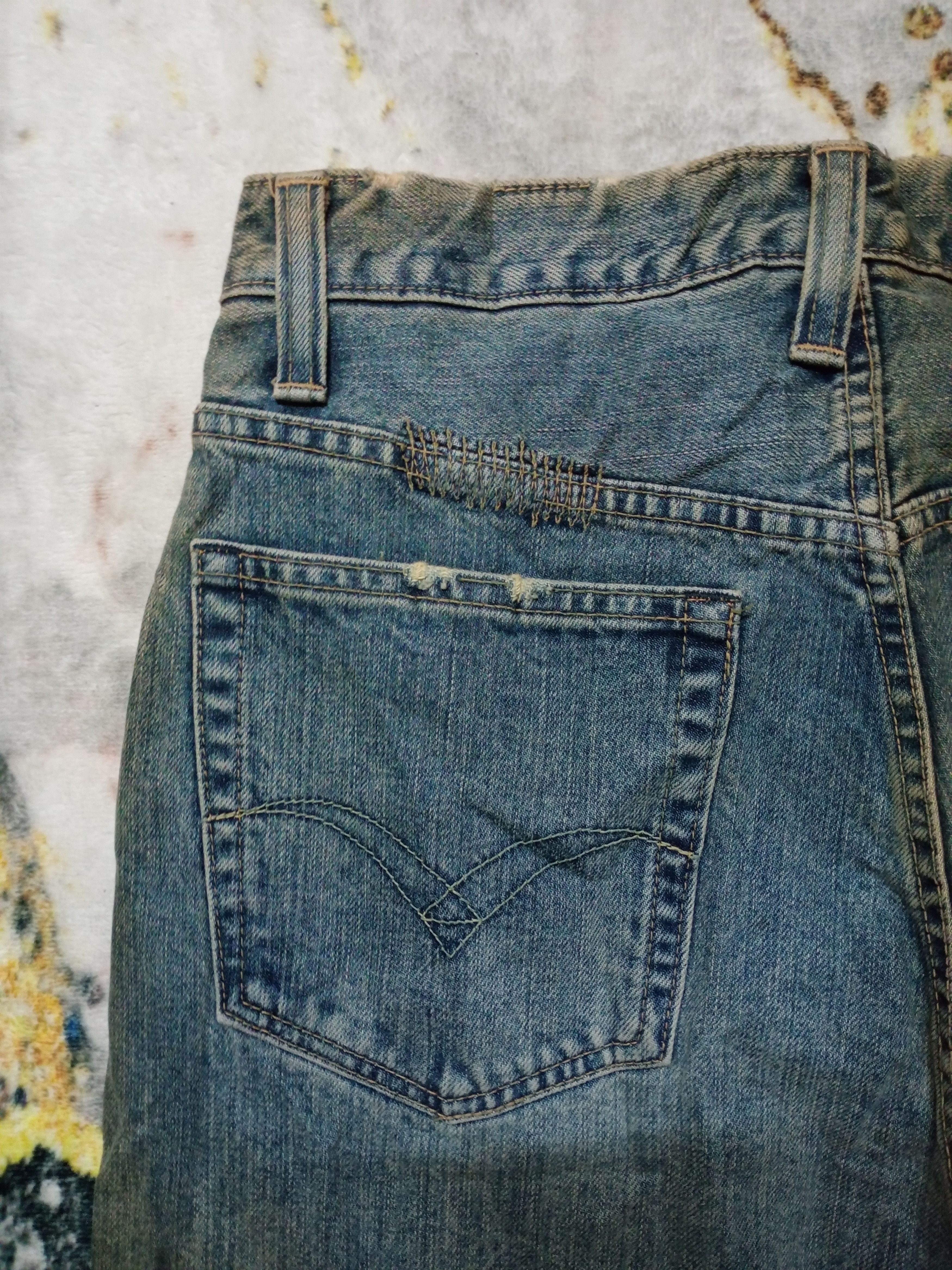 If Six Was Nine × Japanese Brand Vintage Blue Way Japan Distressed Denim Pants Size US 29 - 21 Thumbnail