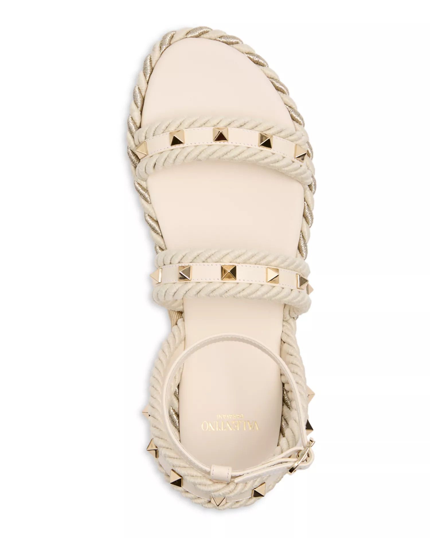 Valentino os11x0126 Rockstud Espadrille Sandals in Ivory Size US 9 / IT 39 - 4 Thumbnail