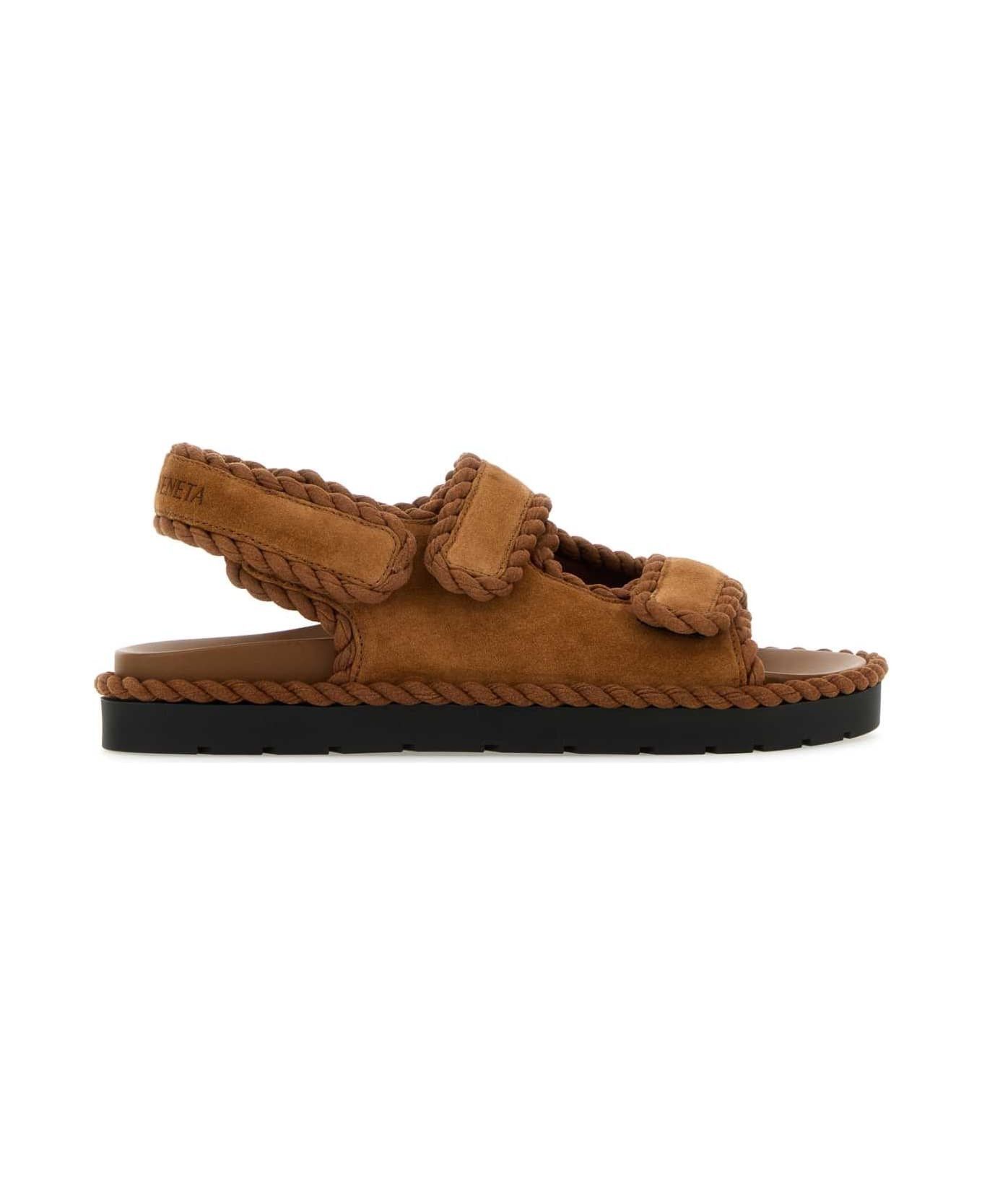 Bottega Veneta jack flat sandal suede brown Size US 7 / IT 37 - 1 Preview