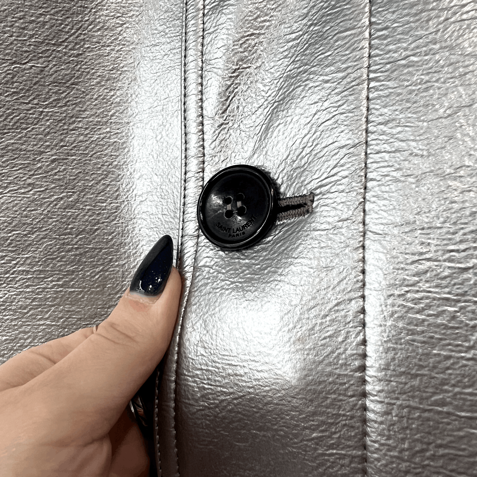 Saint Laurent Paris Fall 2015 Silver Metallic Jacket Men's Size US M / EU 48-50 / 2 - 11 Thumbnail