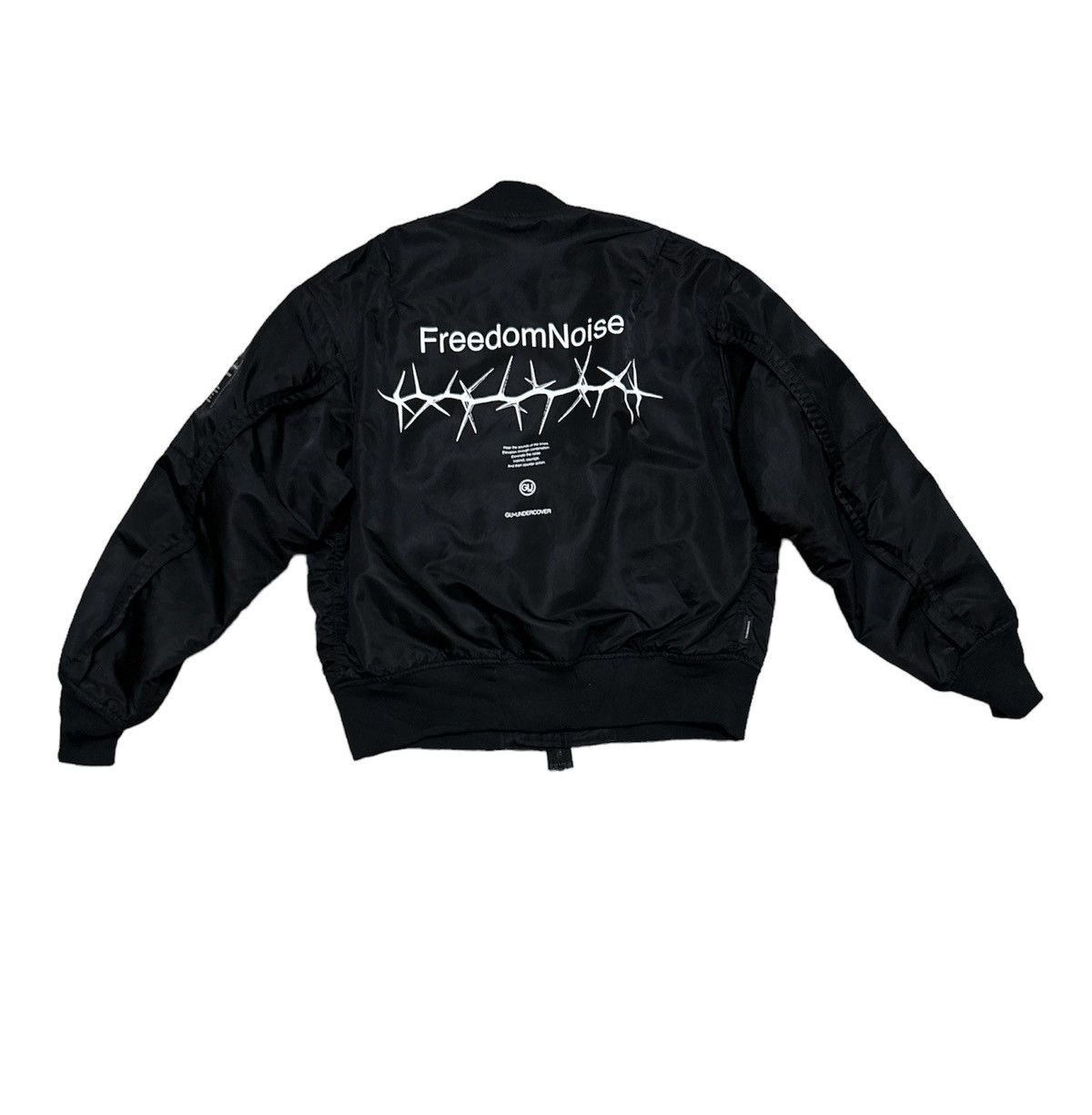 image of Undercover X Gu Freedomnoise Ma-1 Bomber Jacket Design in Black, Men's (Size Small)