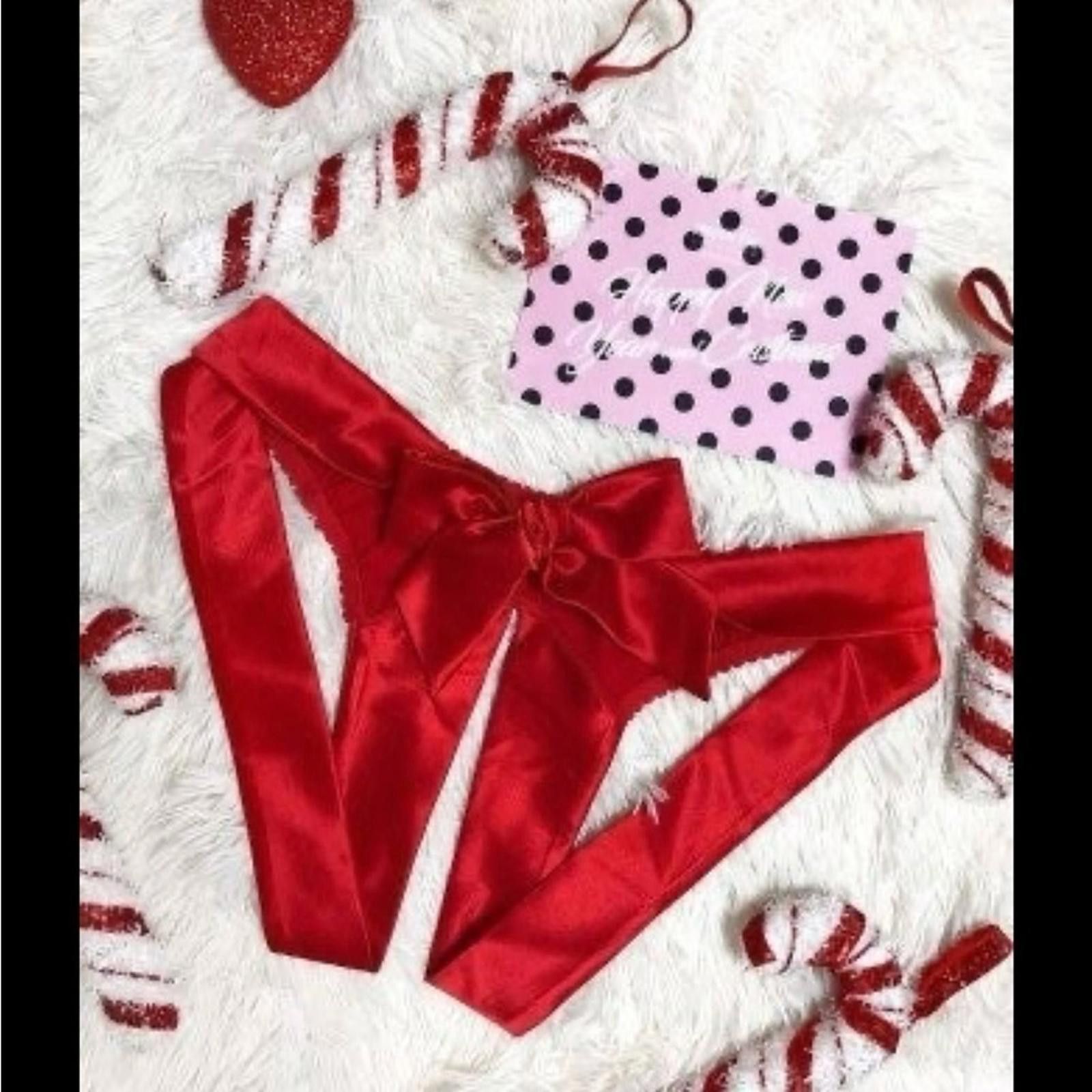 Designer Red Strappy Thong Underwear NWT Size ONE SIZE - 2 Thumbnail