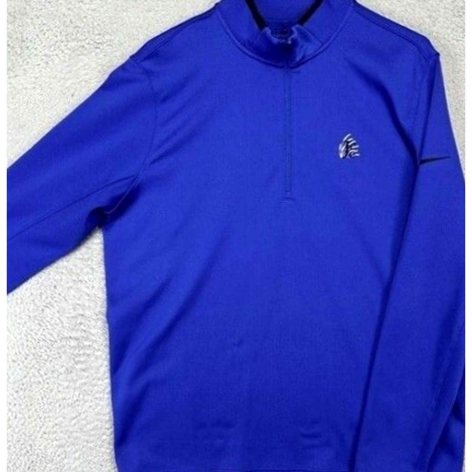 Nike Nike Golf Pullover Shirt Men Large Dri-Fit Blue Long Sleeve Quarter Zip Mock Neck Athletic Casual Size US L / EU 52-54 / 3 - 2 Thumbnail
