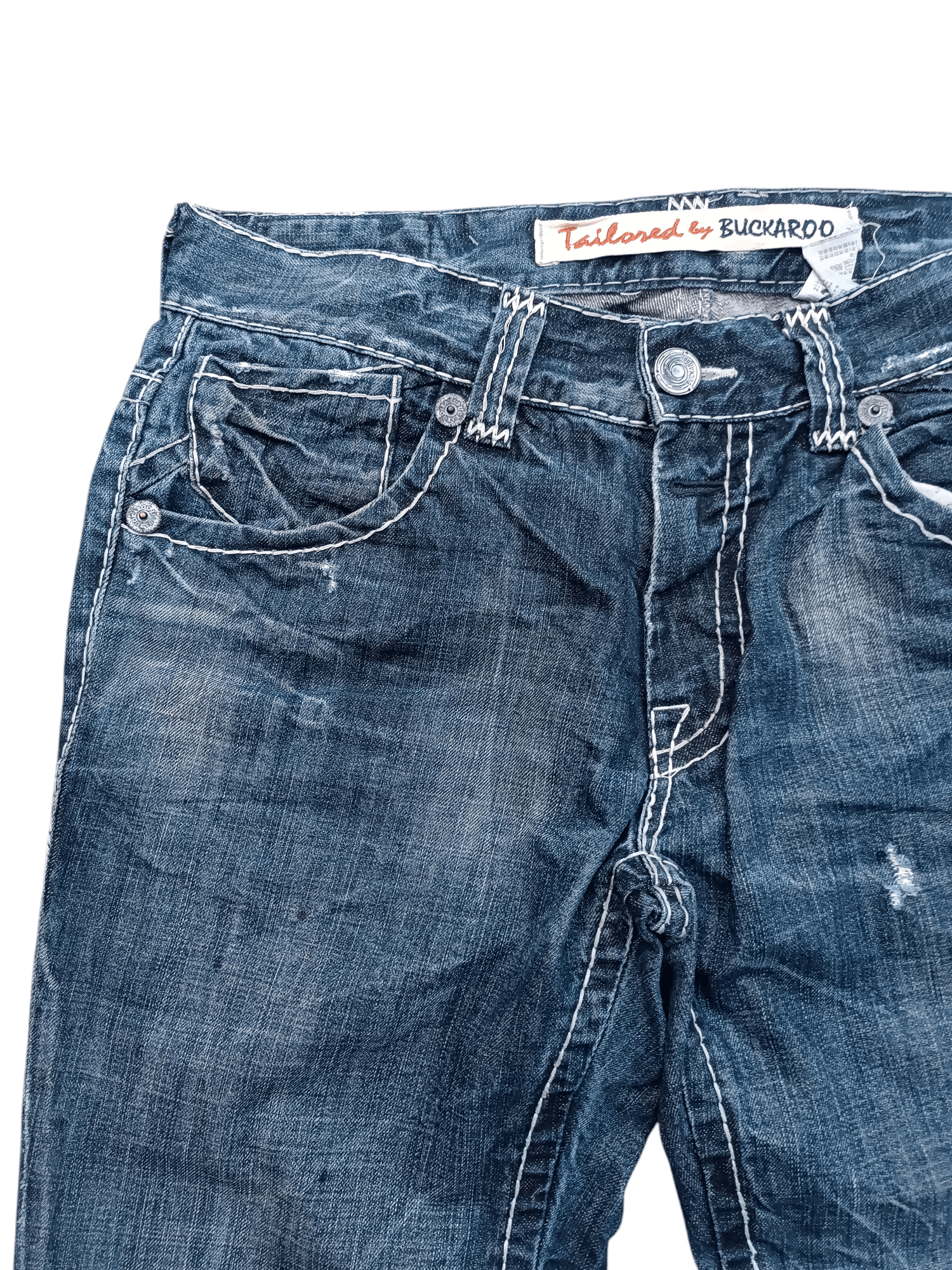 Japanese Brand FLARED💥BUCKAROO DISTRESSED DENIM PANT Size US 35 - 3 Thumbnail