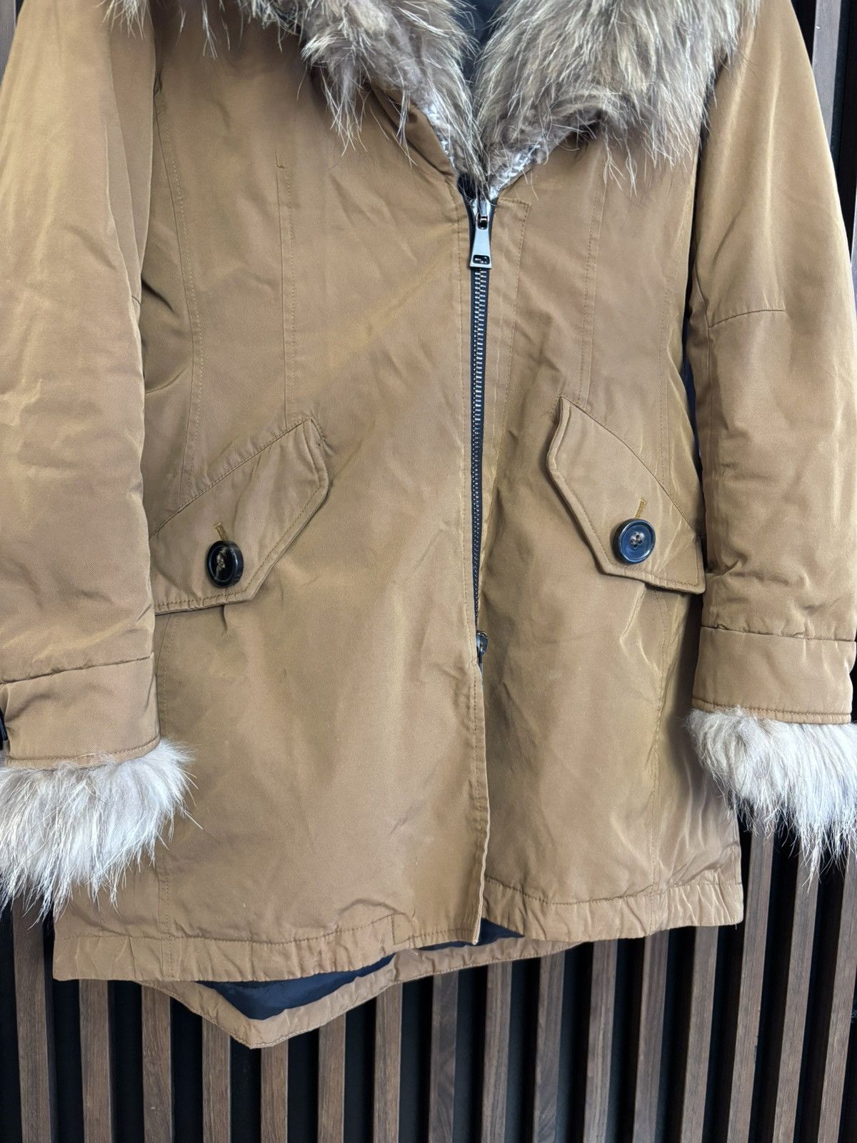 Moncler Moncler Chireis Fur-Trimmed Coat Jacket Womans Size 2 Size S / US 4 / IT 40 - 9 Thumbnail