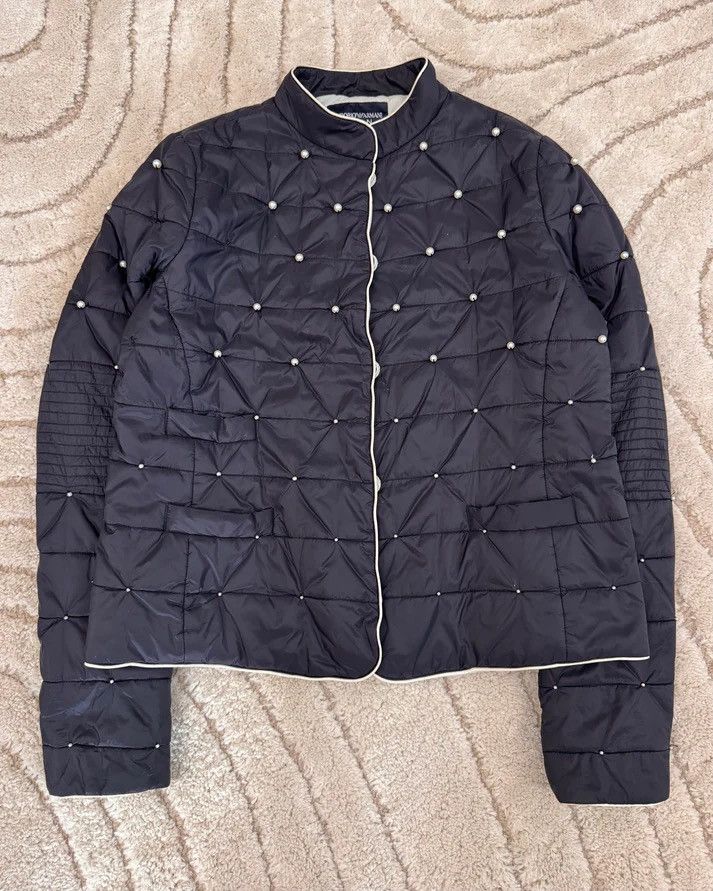 image of Emporio Armani Pearls Puffer Jacket (Xs/s) in Marine, Men's (Size Small)