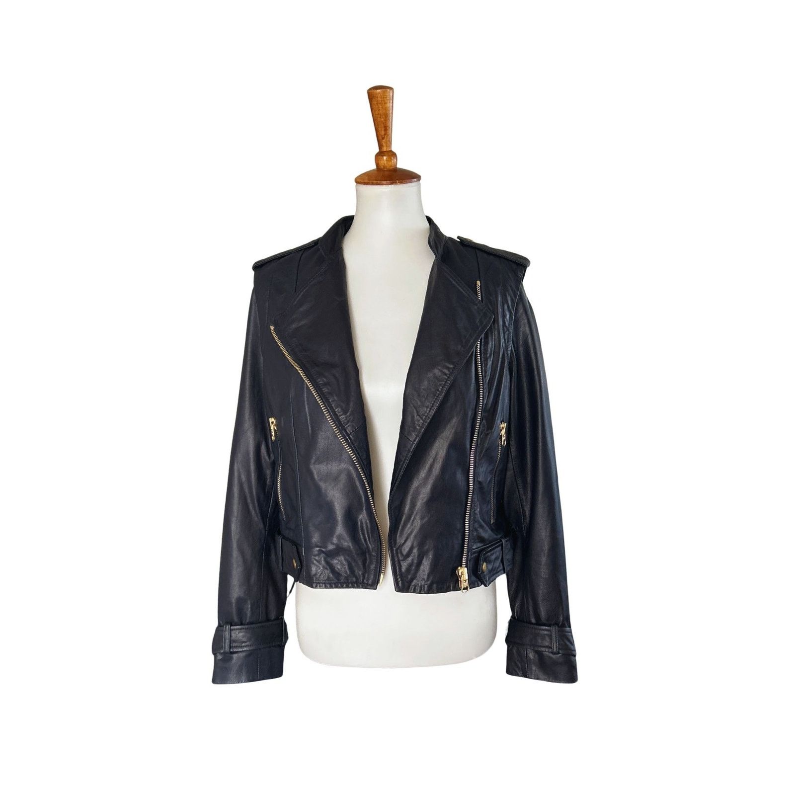 Other Kookai Paris Genuine Leather Biker Jacket Navy New With Tags Size M / US 6-8 / IT 42-44 - 10 Thumbnail