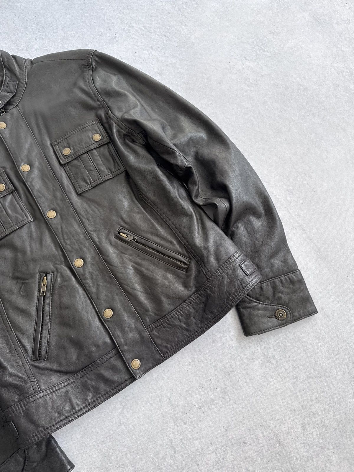 If Six Was Nine Vintage Rick Owen’s Style Women’s Leather Diesel Vibe Jacket Size M / US 6-8 / IT 42-44 - 6 Thumbnail