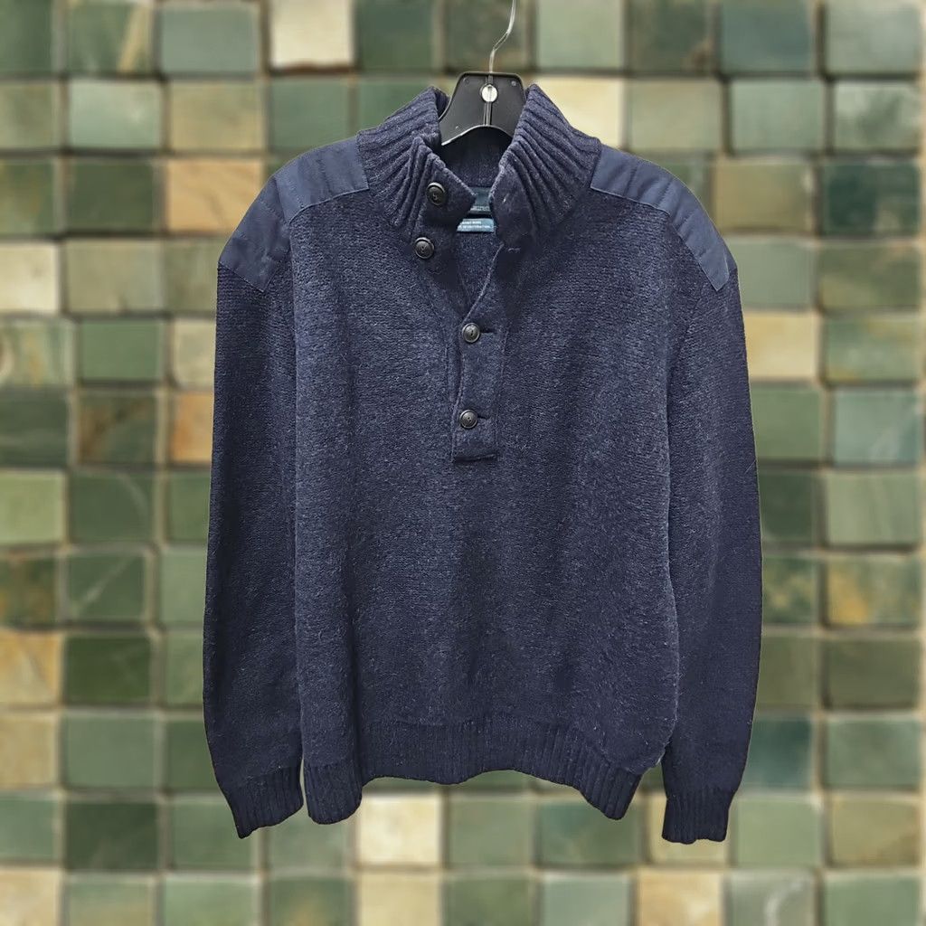 Polo Ralph Lauren VINTAGE Polo Ralph Lauren Sweater Mens Medium Blue Wool Commando Military 90s Size US M / EU 48-50 / 2 - 1 Thumbnail