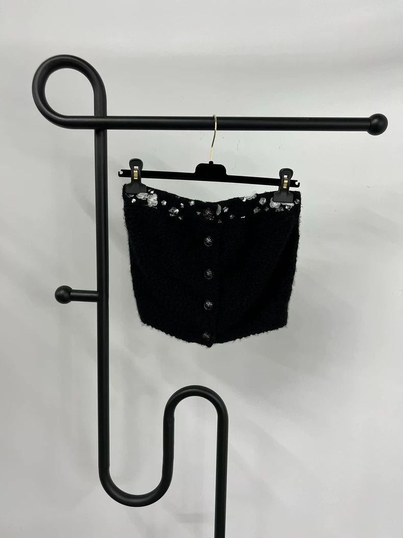 Chanel Chanel Black Snowflake Strapless Top - dmc Size US M / EU 48-50 / 2 - 1 Thumbnail