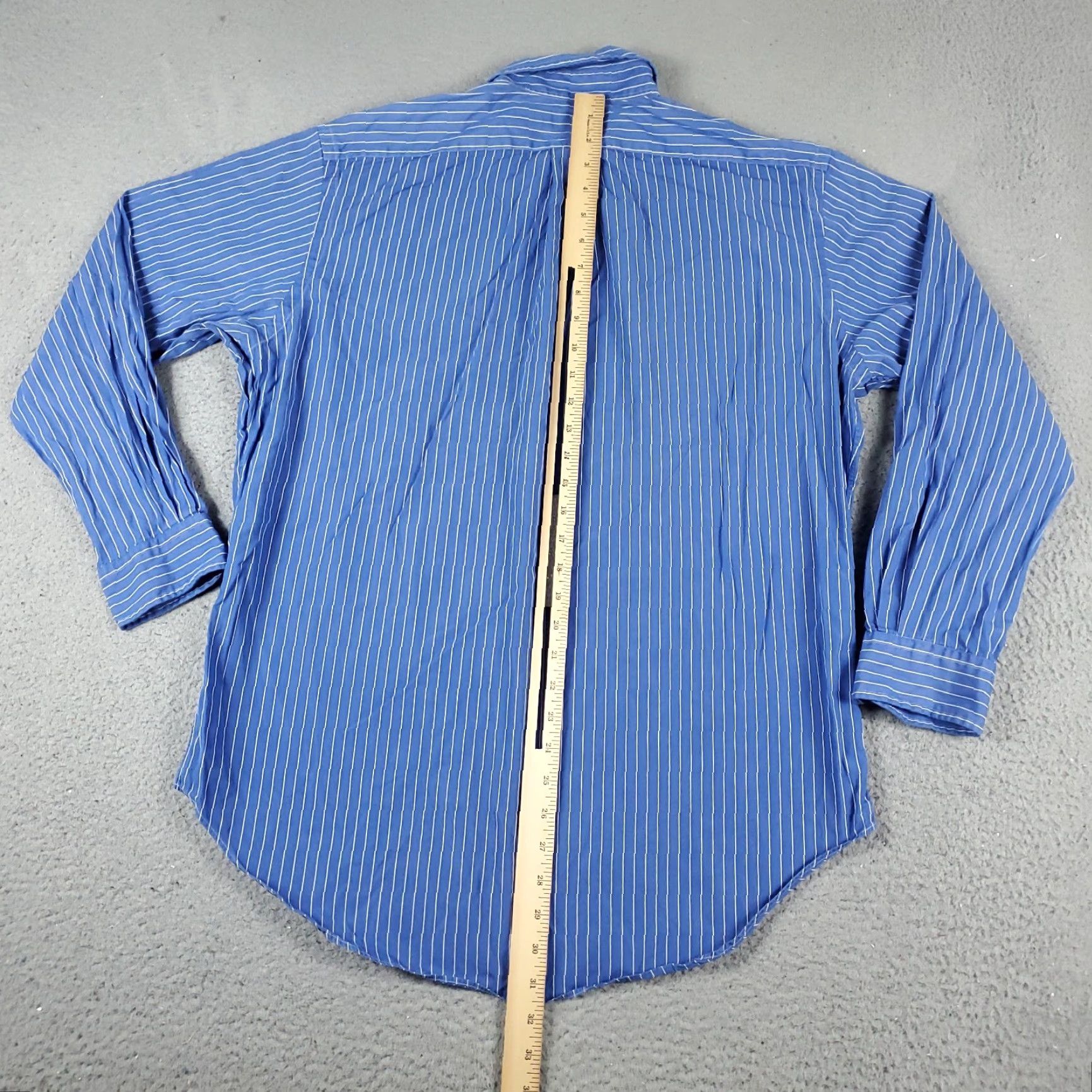 Ralph Lauren Ralph Lauren Dress Shirt Mens 16 Blue Striped Long Sleeve Button Up Regular Fit Size 42R - 6 Thumbnail