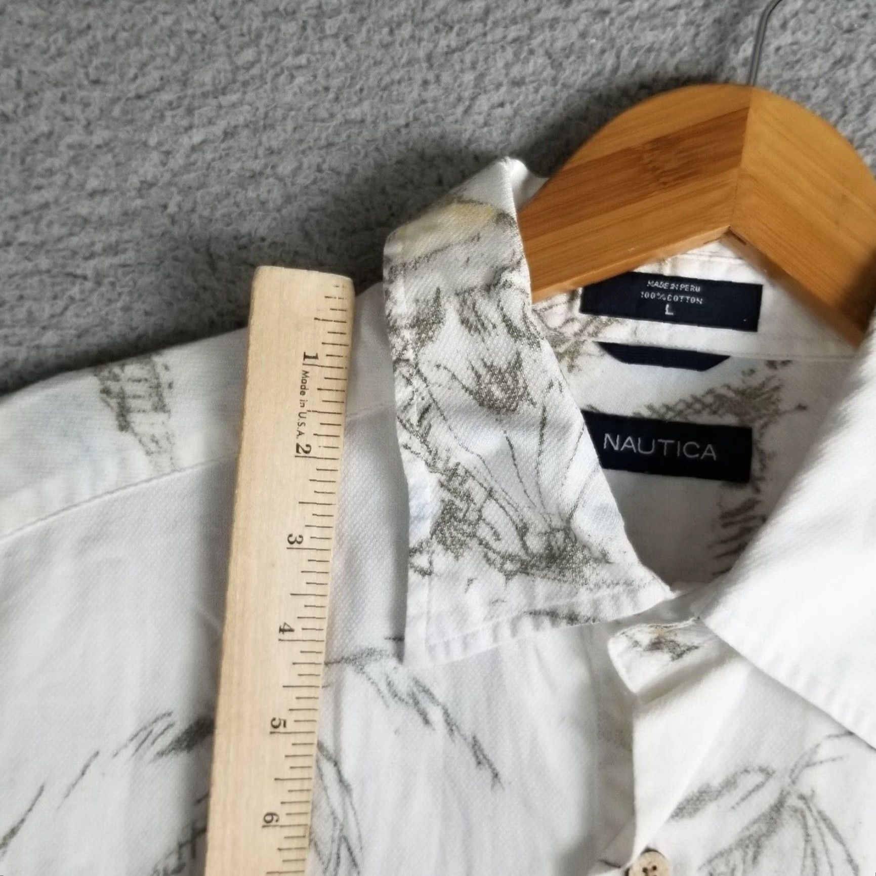 Nautica VINTAGE Nautica Hawaiian Shirt Men Large All Over Print AOP Palm Trees Button Up Short Sleeve Cotton Summer Beach Mens Size US L / EU 52-54 / 3 - 3 Thumbnail