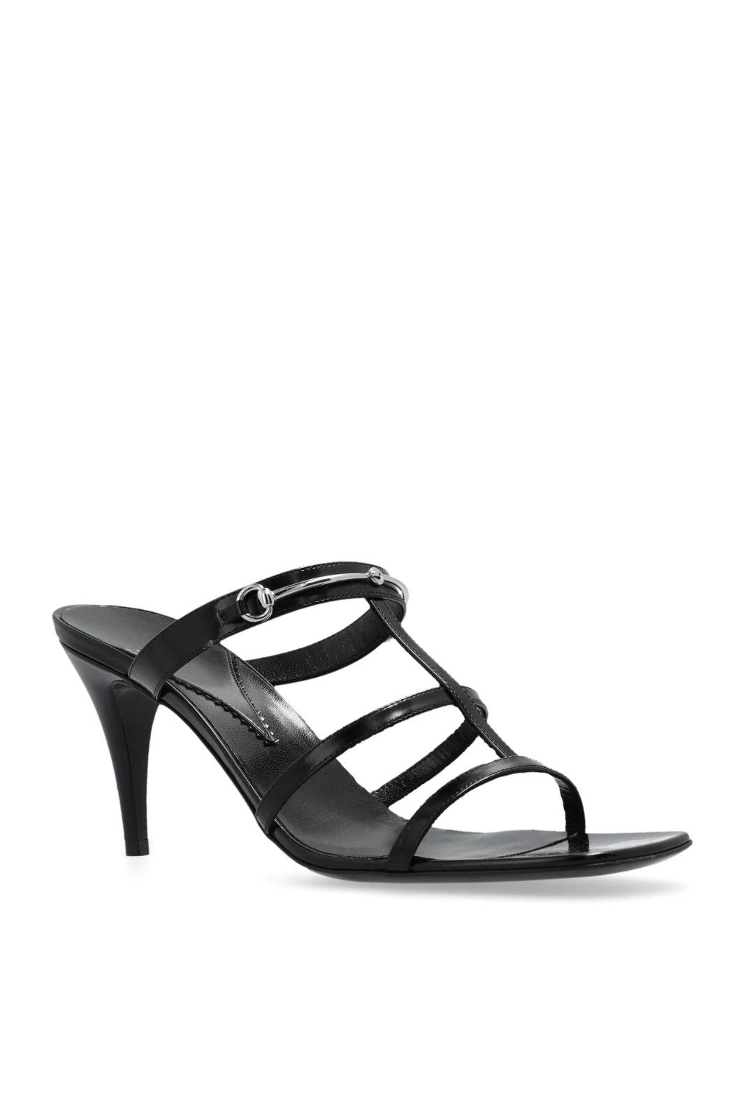 GUCCI Horsebit Black Leather 95mm Mules New & Authentic